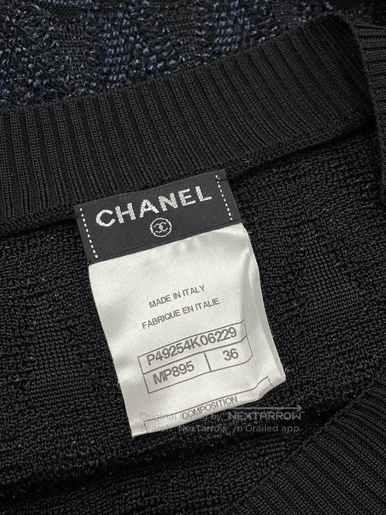 Chanel Chanel Blue and black knitted top with long sleeves Size XS / US 0-2 / IT 36-38 - 4 Thumbnail