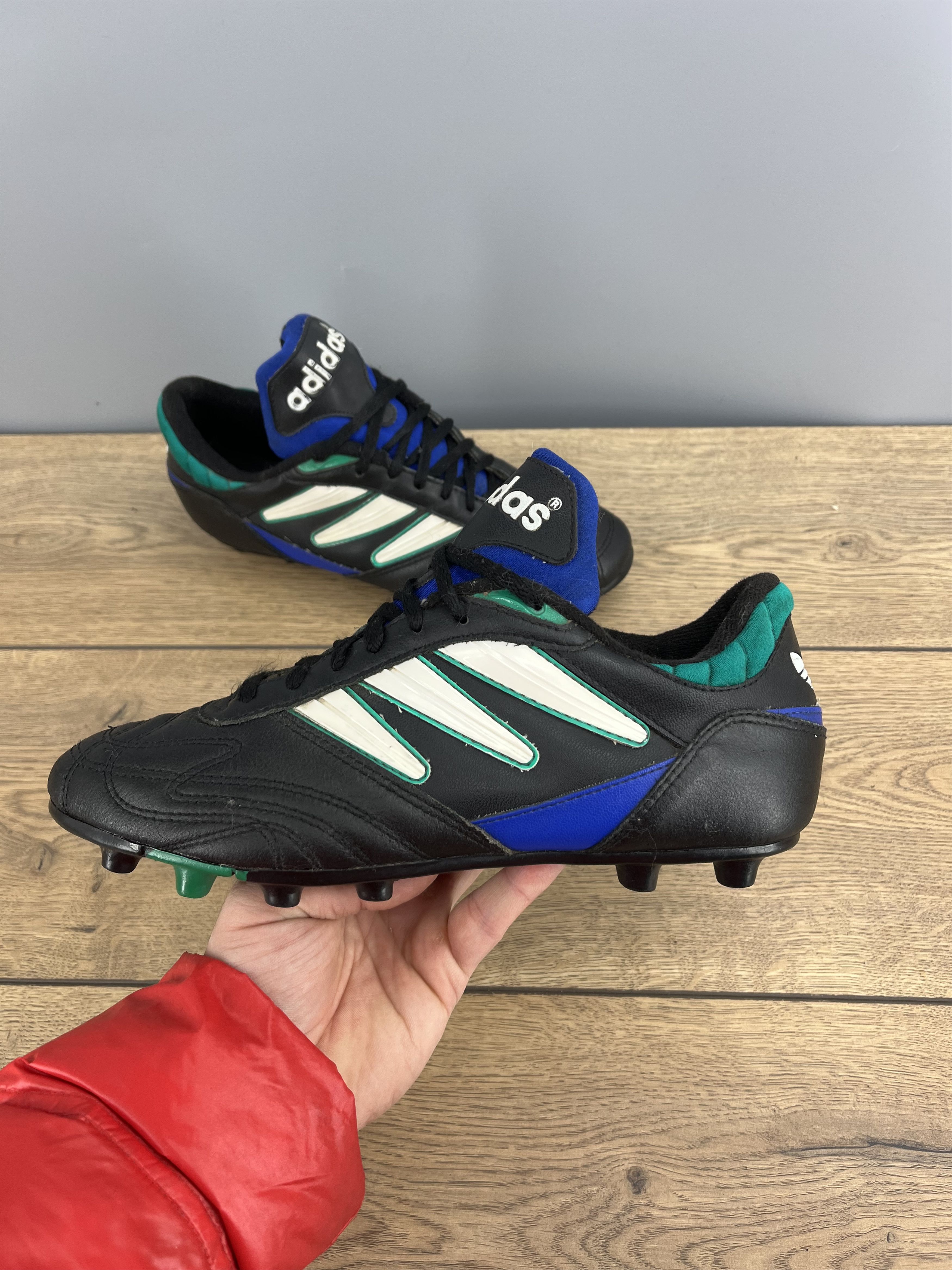 Adidas Vintage adidas Questra Soccer Cleats 1994 Black Blue Green Size US 8.5 / EU 41-42 - 5 Thumbnail