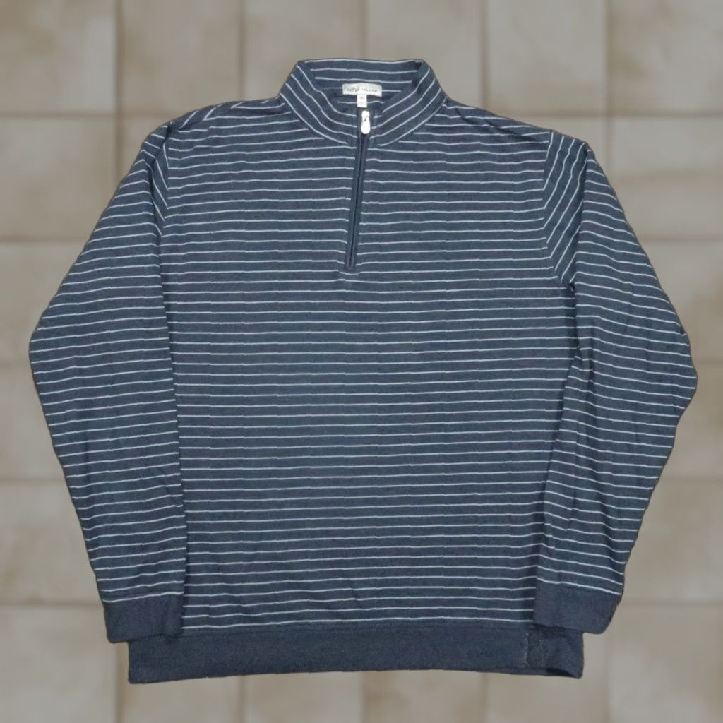 Peter Millar Peter Millar Pullover Mens Extra Large Halifax Stripe Quarter Zip Sweater Size US XL / EU 56 / 4 - 1 Thumbnail