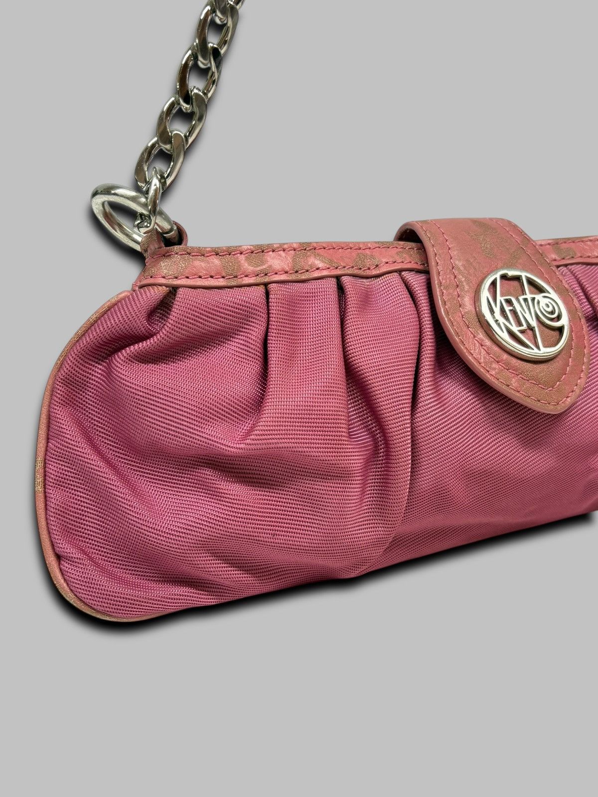 Kenzo Kenzo Red Pleated Nylon and Leather Small Zip Hobo Size ONE SIZE - 2 Thumbnail