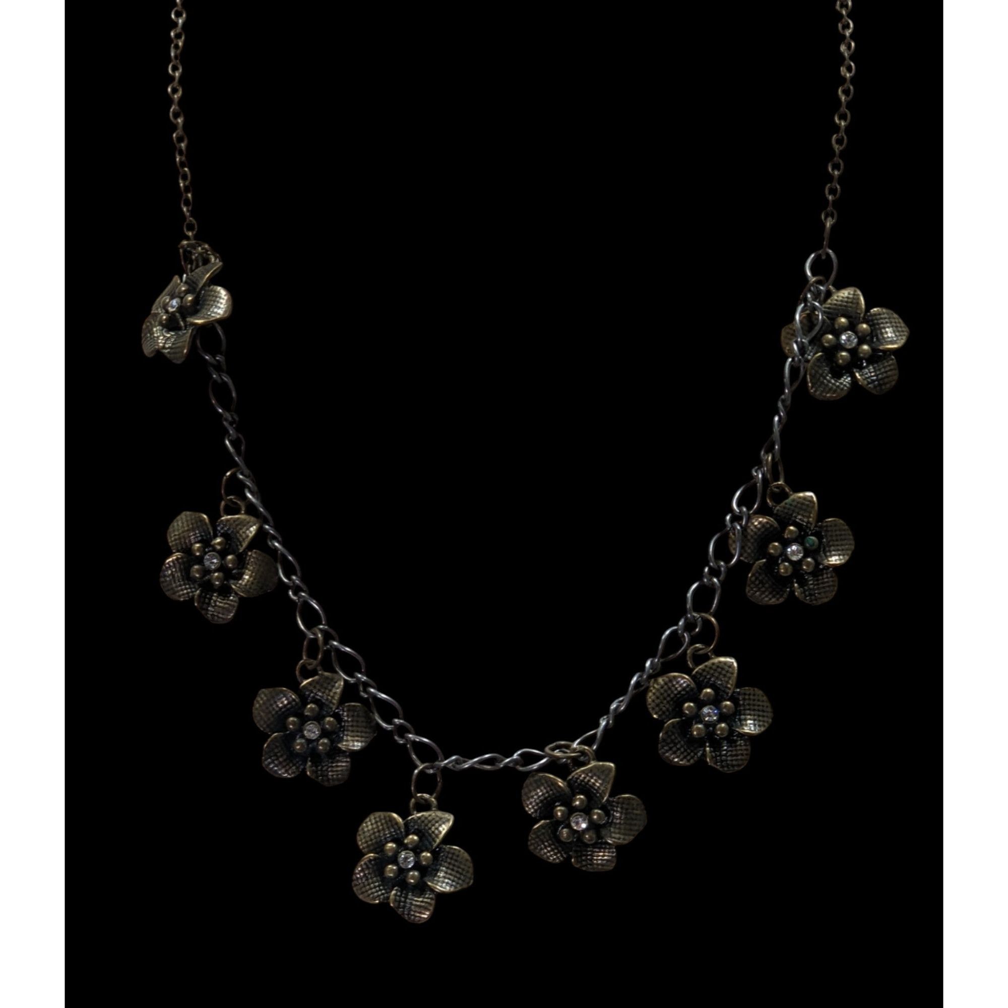 Other Boho Glam Flower Charm Necklace With Antique Gold Finish Size ONE SIZE - 5 Thumbnail