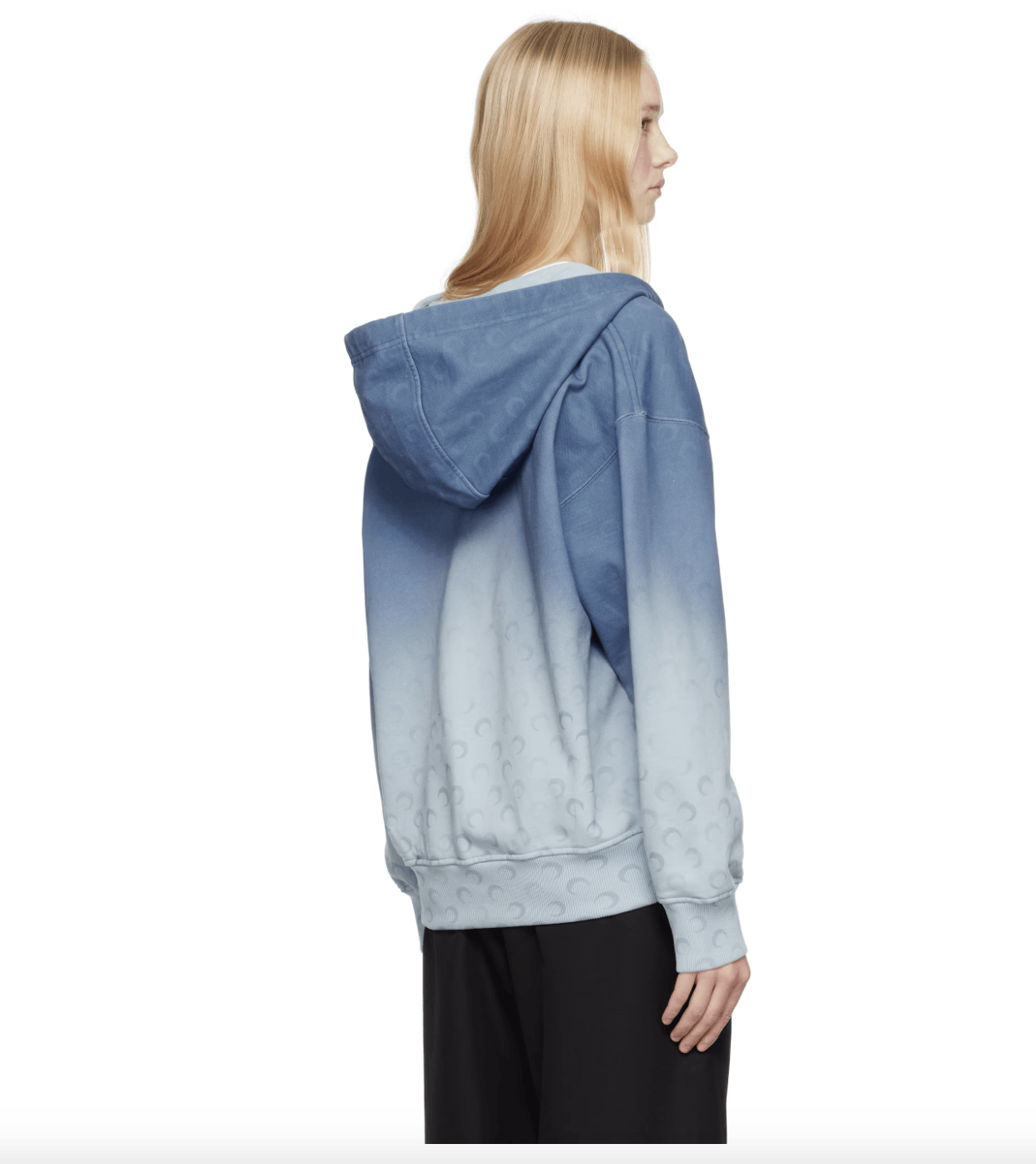 Marine Serre Marine Serre Blue Moon Faded Fleece Hoodie Size S / US 4 / IT 40 - 3 Thumbnail