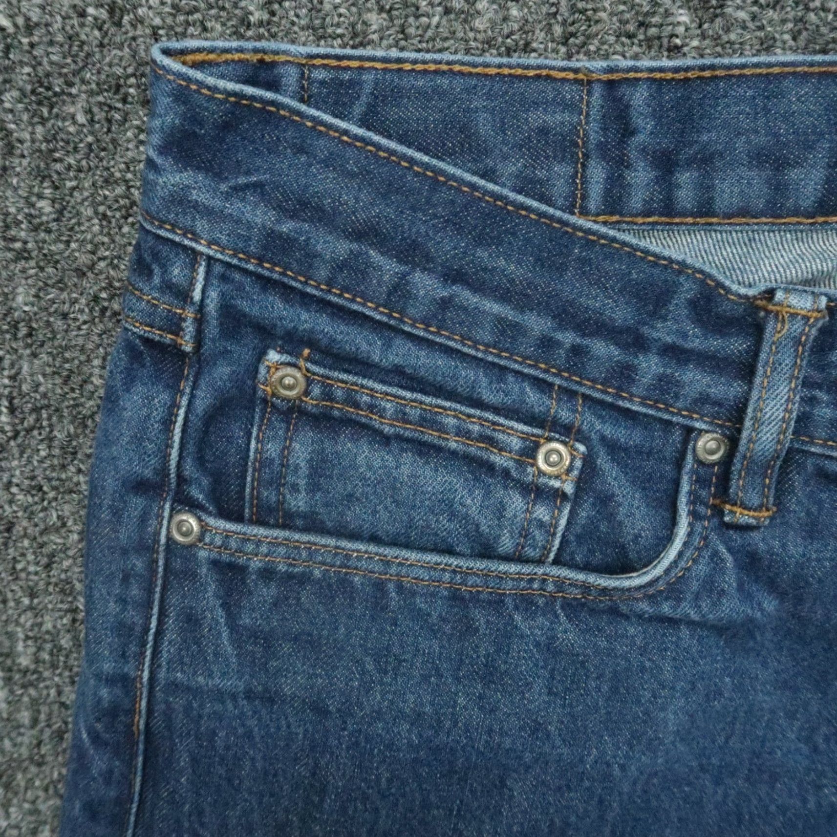 Gustin Gustin Jeans Mens 32x34 Blue California Straight Selvedge 5 Pocket Button Fly Size US 32 / EU 48 - 3 Thumbnail