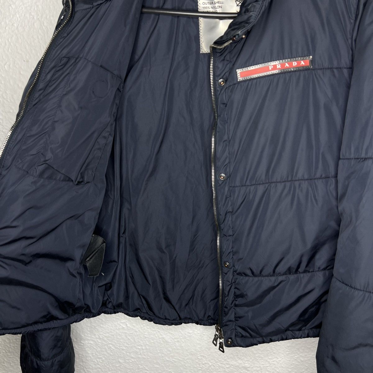 Prada Prada Milano Puffer Jacket Nylon Navy Logo Retro Y2K Drill Size M / US 6-8 / IT 42-44 - 6 Thumbnail