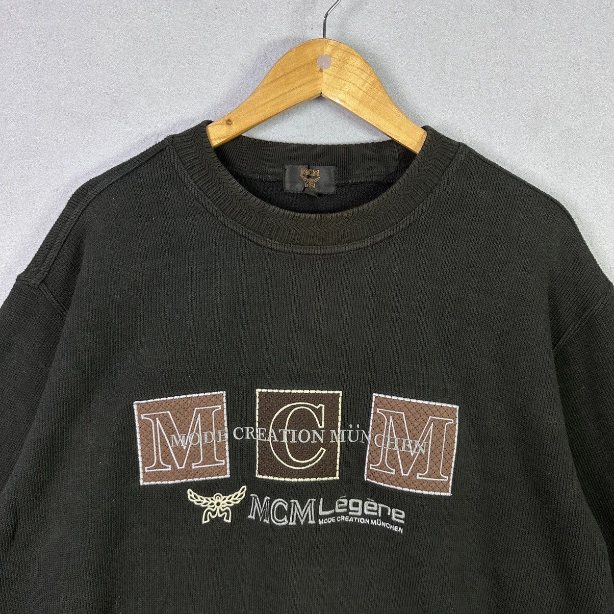 MCM Vintage MCM Crewneck Sweatshirt 3L Black Big Logo Embroidery Size US L / EU 52-54 / 3 - 2 Thumbnail