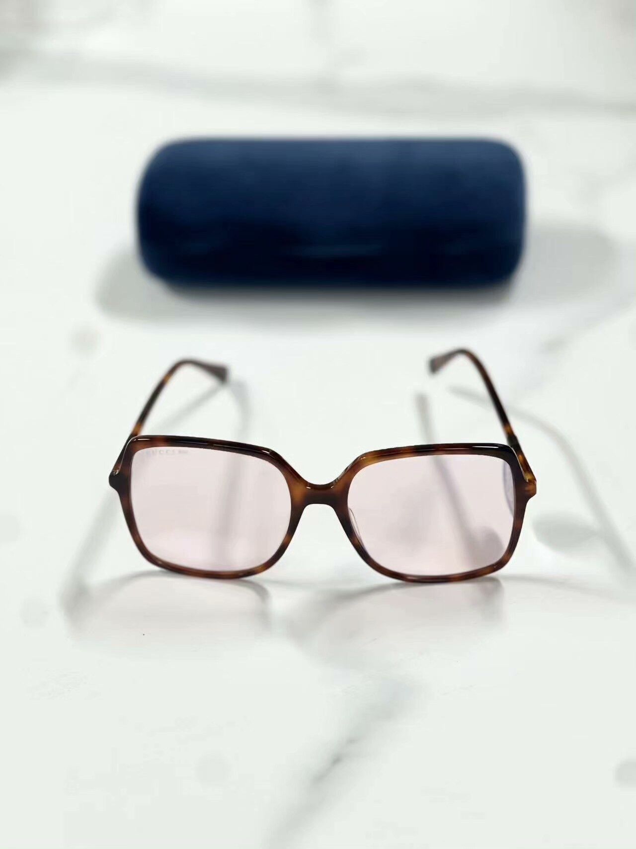 Gucci Gucci Classic Double G Tortoiseshell Sunglasses Size ONE SIZE - 1 Thumbnail