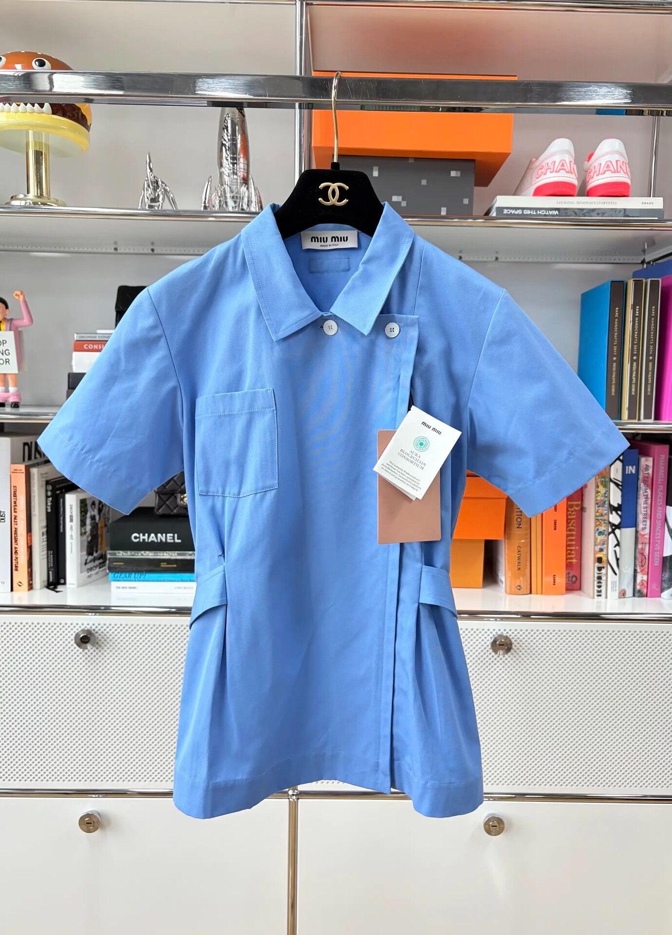 Miu Miu Miu Miu 25SS Blue Short-Sleeve Shirt Size XS / US 0-2 / IT 36-38 - 1 Thumbnail