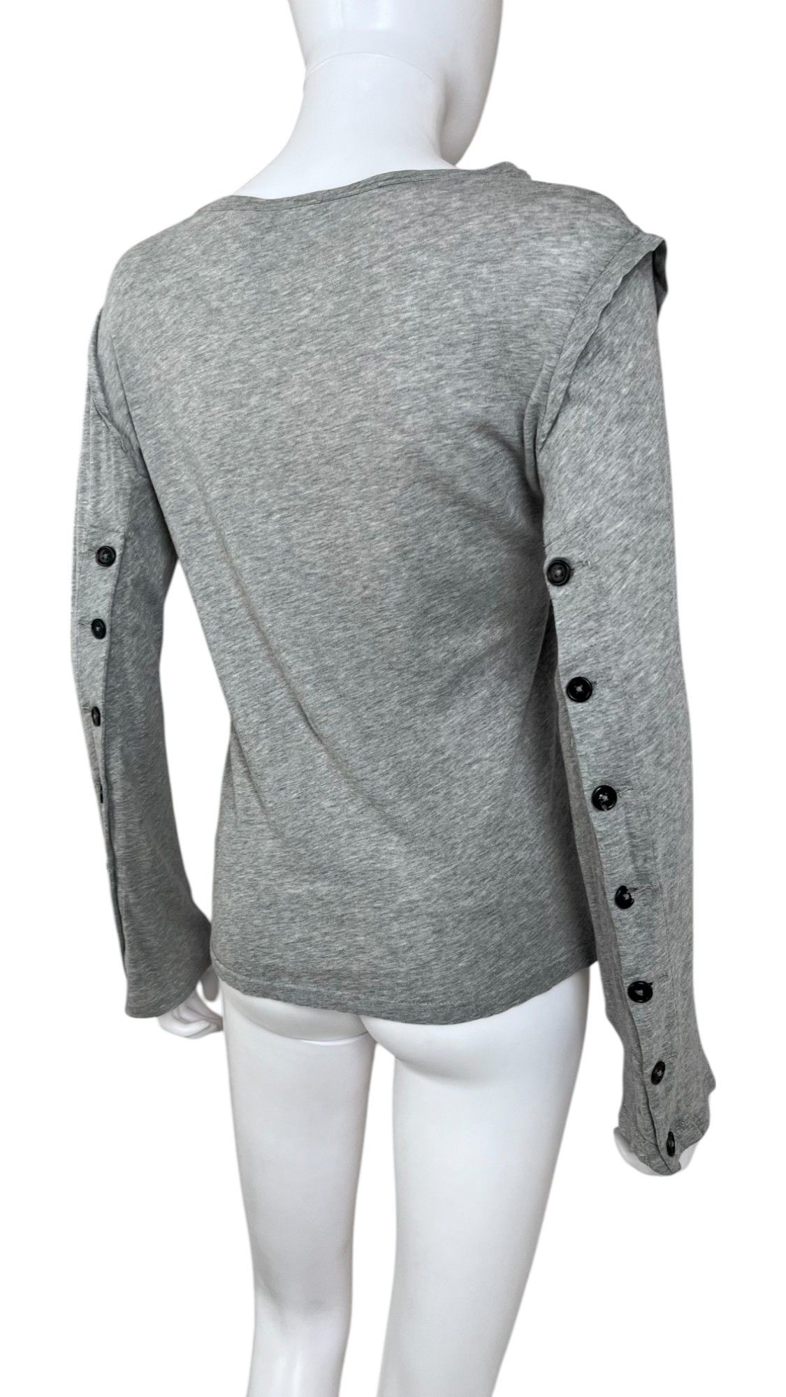 Ann Demeulemeester Buttoned Sleeves Grey Top Size S / US 4 / IT 40 - 4 Thumbnail