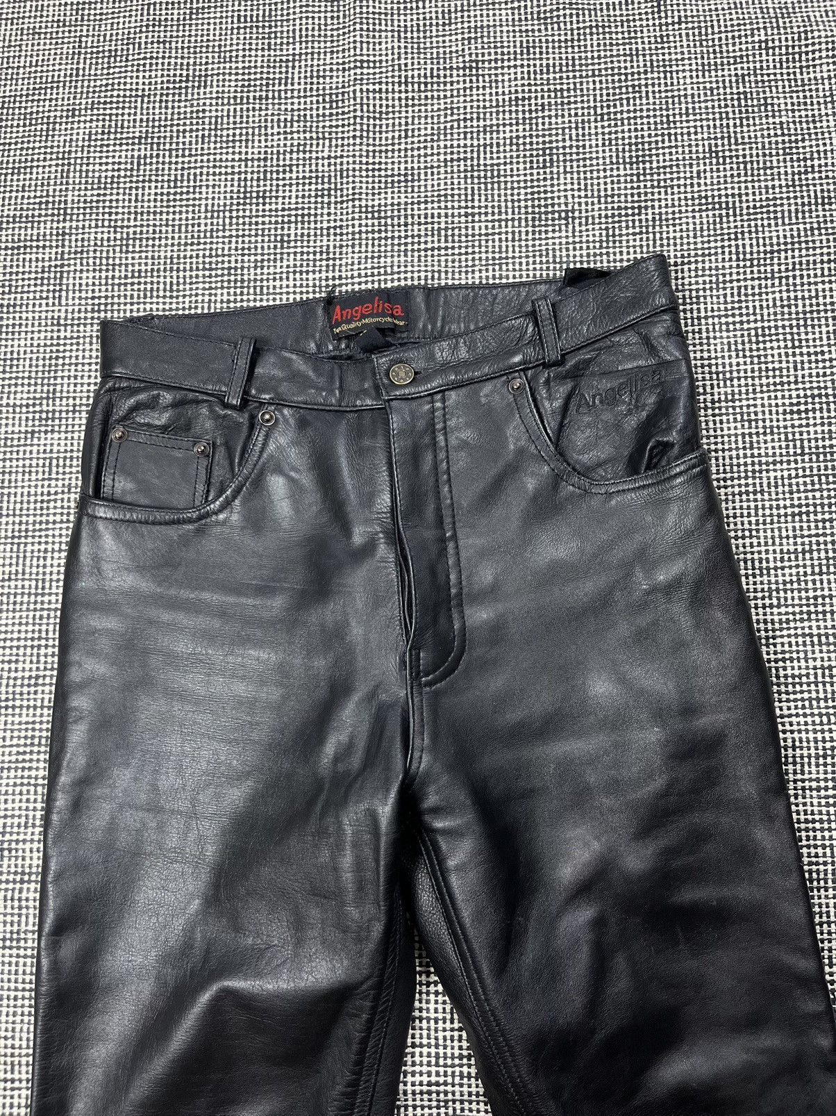 Genuine Leather ➕ Vintage genuine leather racing moto pants avant garde Size US 32 / EU 48 - 3 Thumbnail
