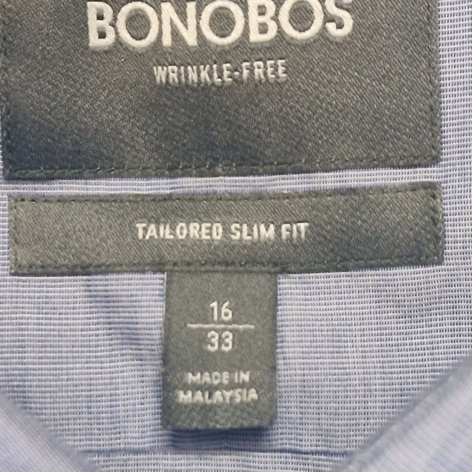 Bonobos Bonobos Blue Tailored Slim Wrinkle Free Cotton Men’s Large Size US L / EU 52-54 / 3 - 2 Thumbnail
