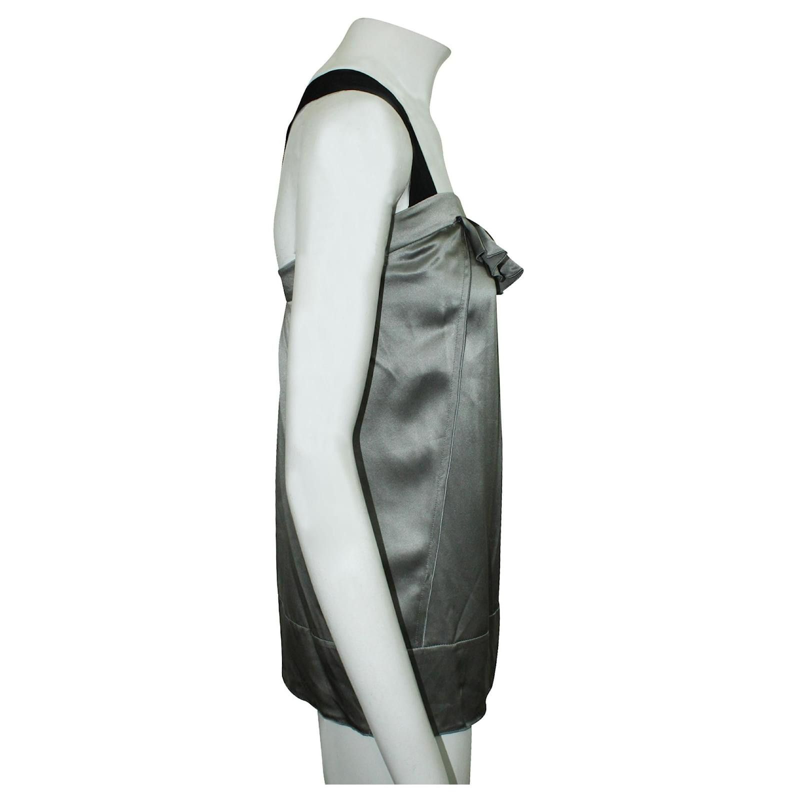 Miu Miu Miu miu silver metallic slip dress Size S / US 4 / IT 40 - 2 Thumbnail
