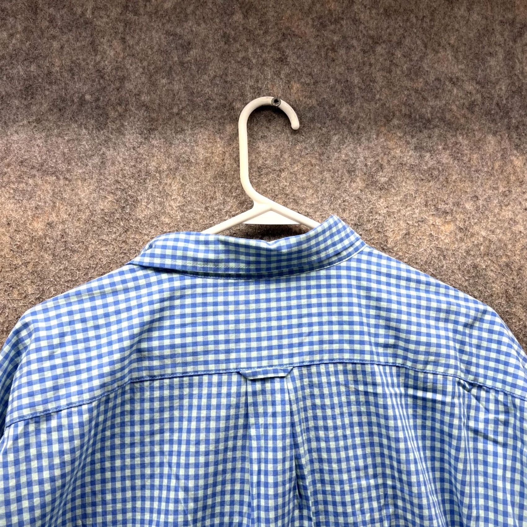 Izod VINTAGE IZOD Shirt Men XXL Blue Button-Down Dress Gingham Premium Essentials Check Shirt Size 48R - 2 Thumbnail