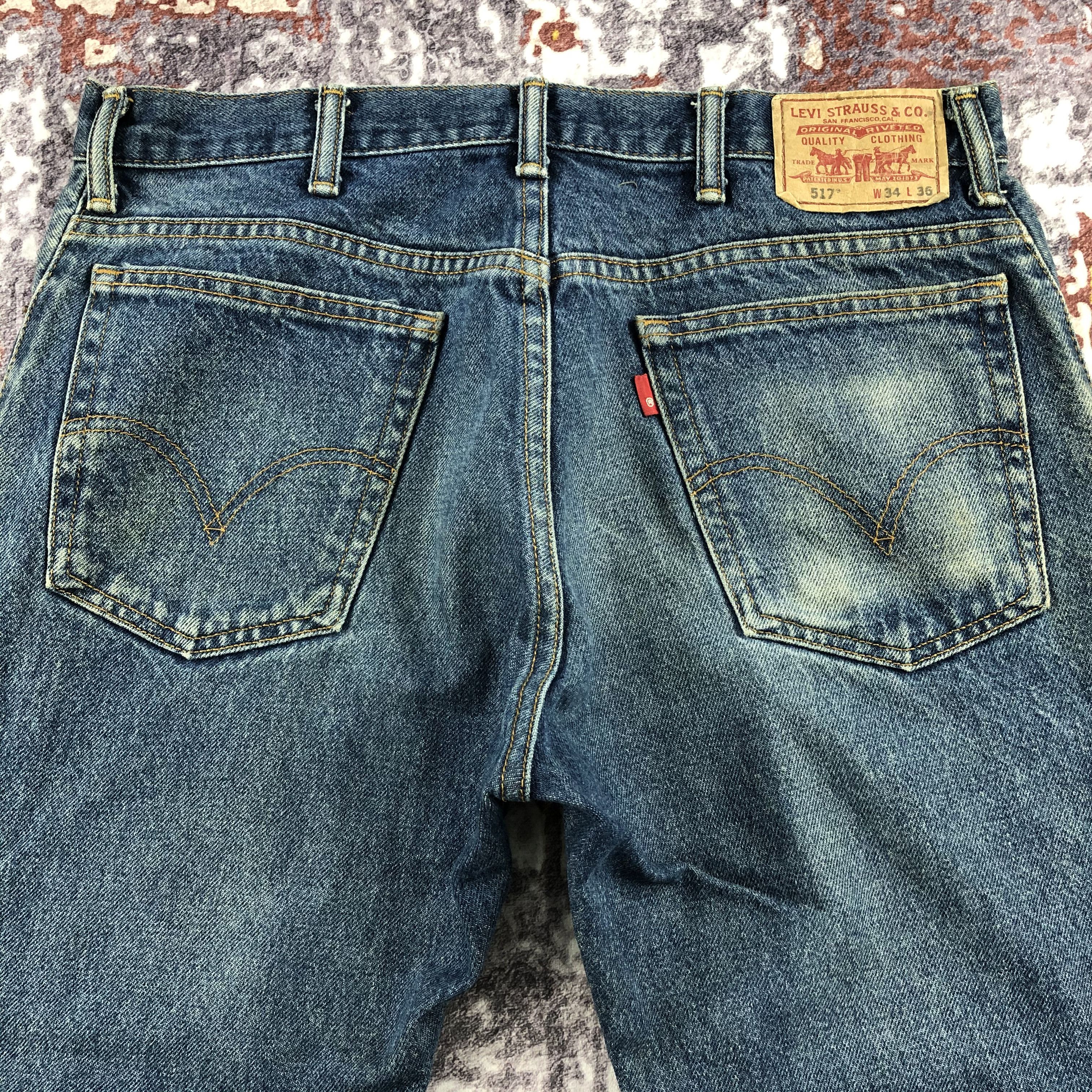 Levi's × Vintage Vintage Blue Wash Levis 517 Flare Jeans-JM2129 Size US 35 - 4 Thumbnail