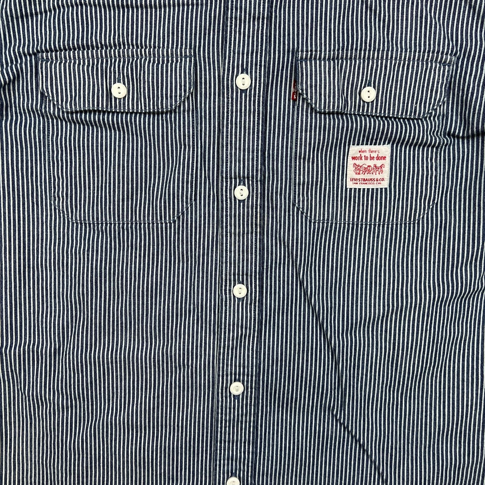 Levi's Levi's Long Sleeve Worker Shirt Large Washington Stripe Size US L / EU 52-54 / 3 - 3 Thumbnail