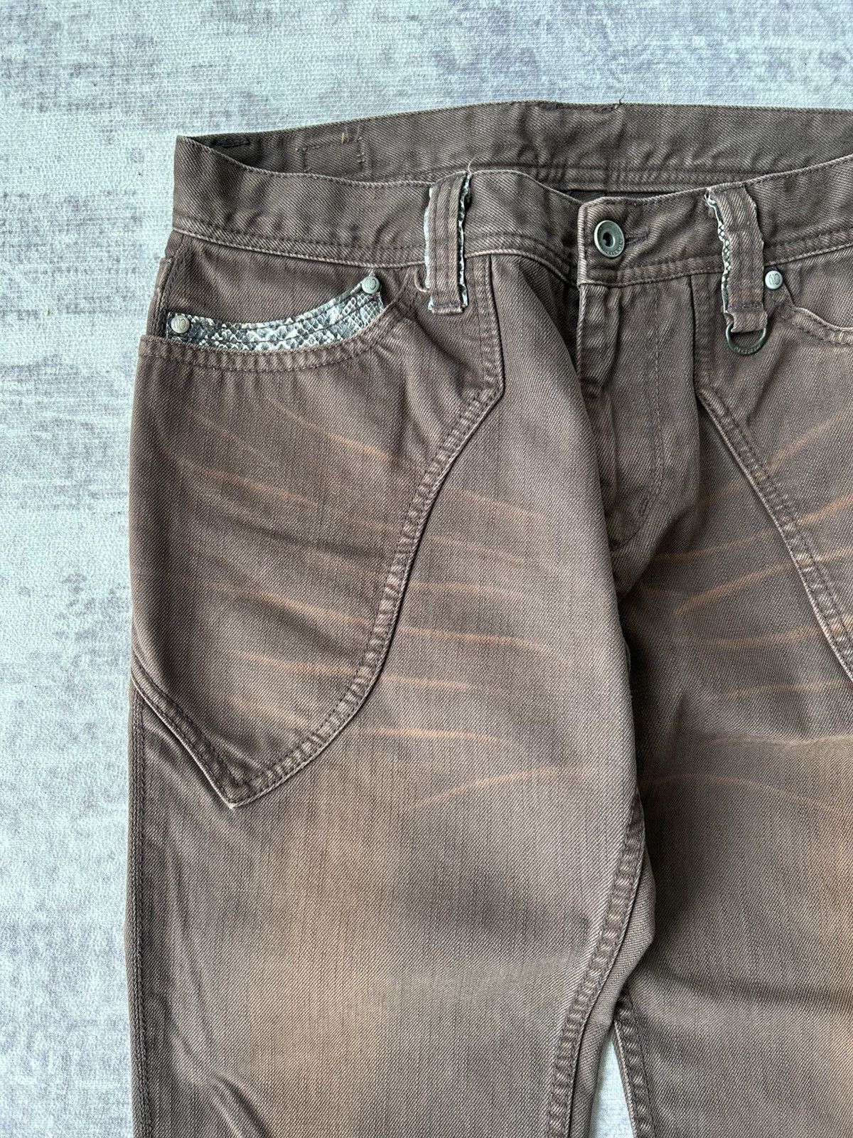 If Six Was Nine Flared Nicole Club Brown Snake Pants Size US 30 / EU 46 - 7 Thumbnail