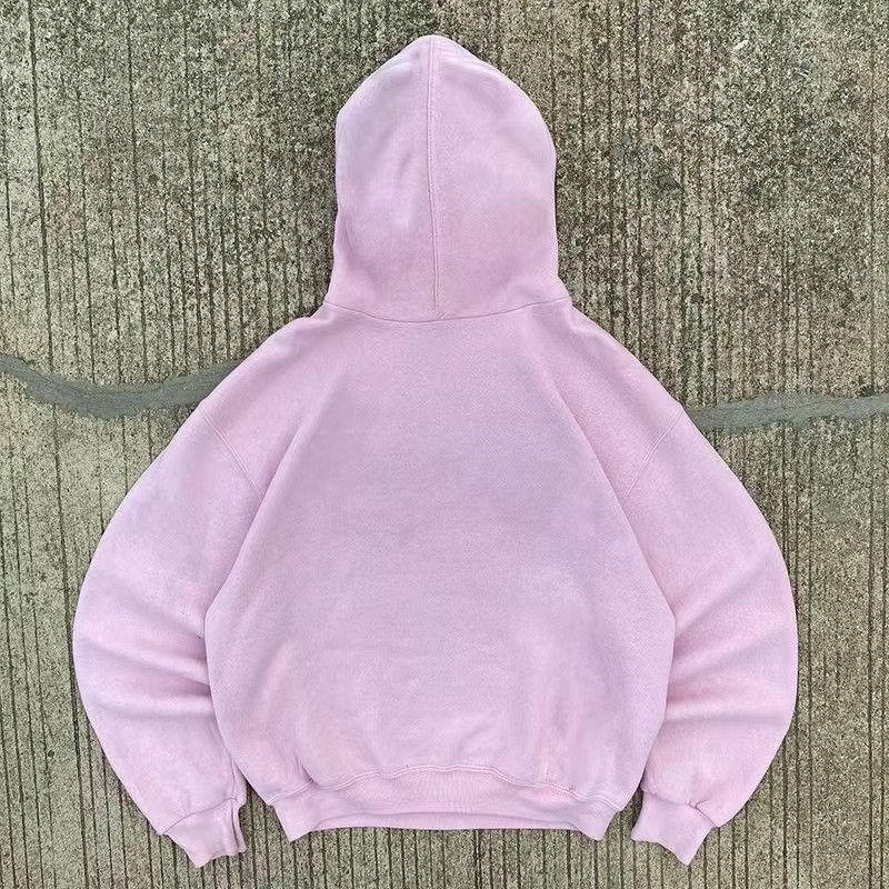 Japanese Brand × Vintage Pink washed vintage globe print cotton hoodie Size US L / EU 52-54 / 3 - 3 Thumbnail