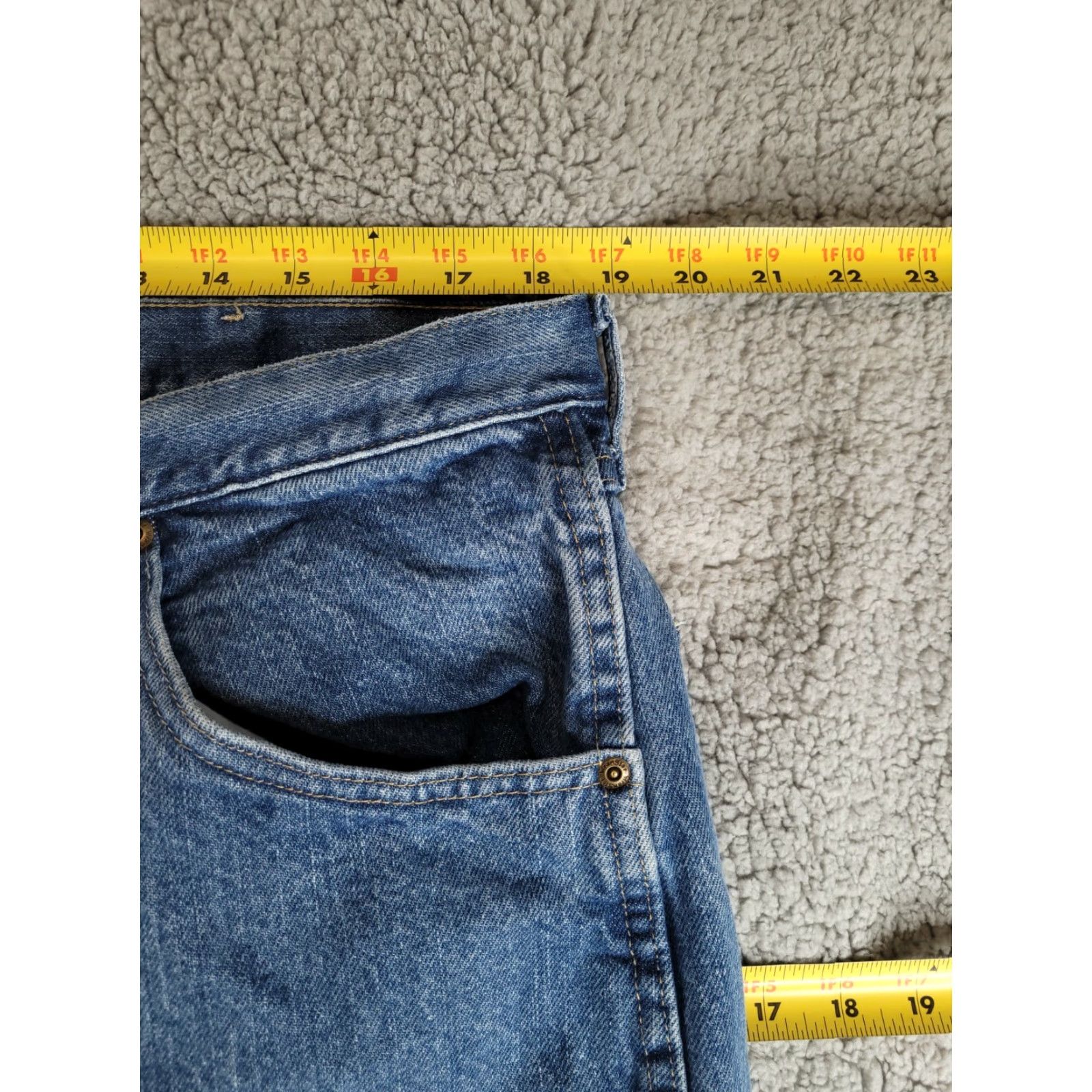 Wrangler Wrangler Jeans Men's 38x30 Blue Straight Denim Cotton Work Jeans Regular - Mens, Wrangler, Jeans, Blue, 38x30, Straight, Denim, Cotton Size US 38 / EU 54 - 7 Thumbnail