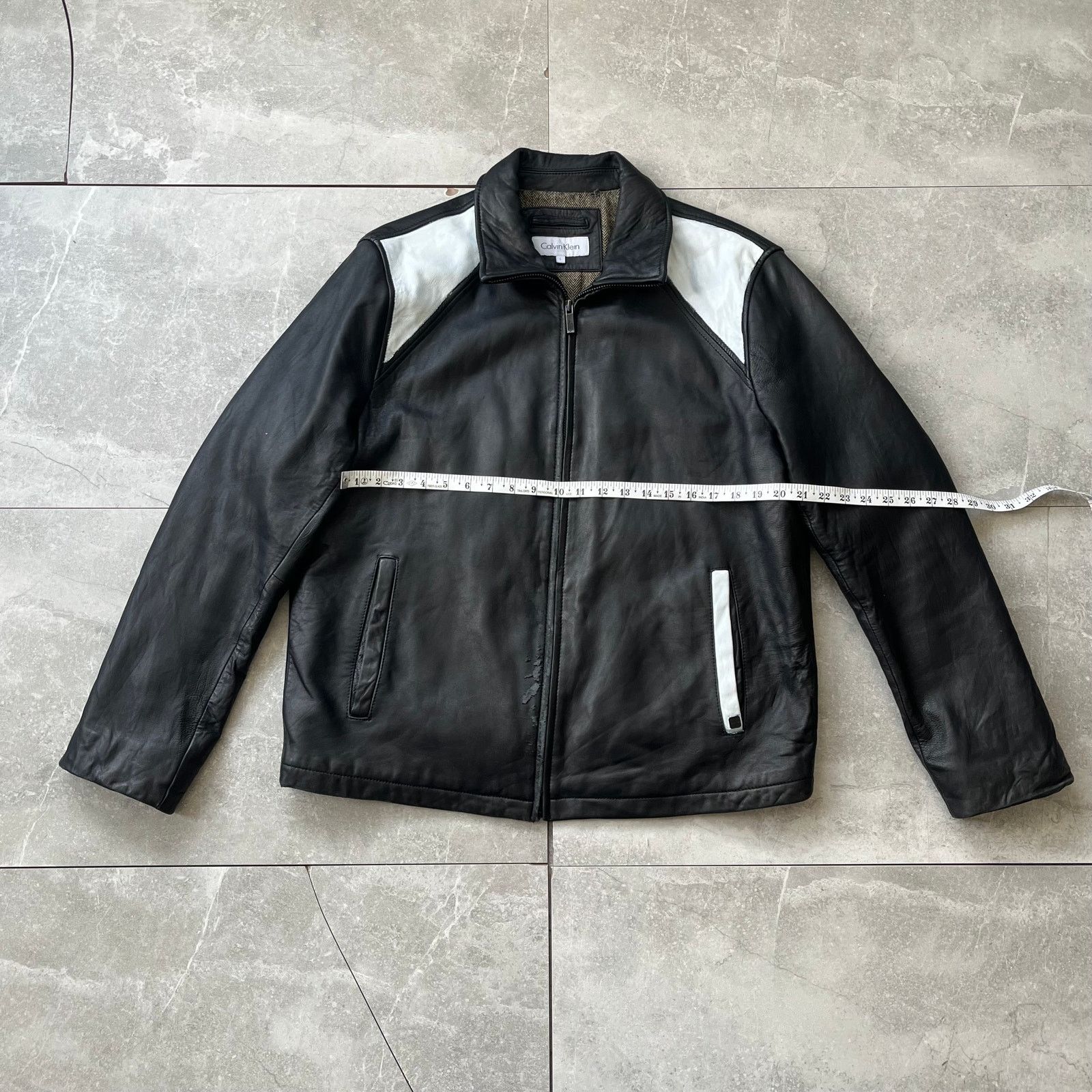 Calvin Klein Calvin Klein Black Leather Moto Jacket – Size L Size US L / EU 52-54 / 3 - 3 Thumbnail