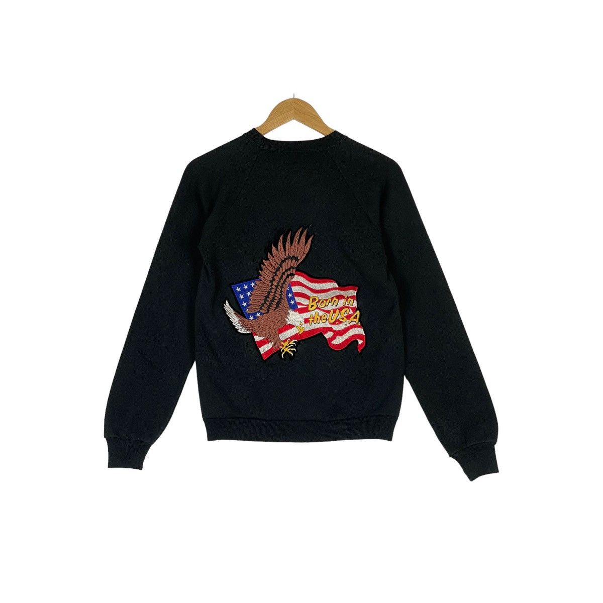 Jerzees Vintage 80s Eagle Born In The USA Crewkneck Size US S / EU 44-46 / 1 - 1 Thumbnail