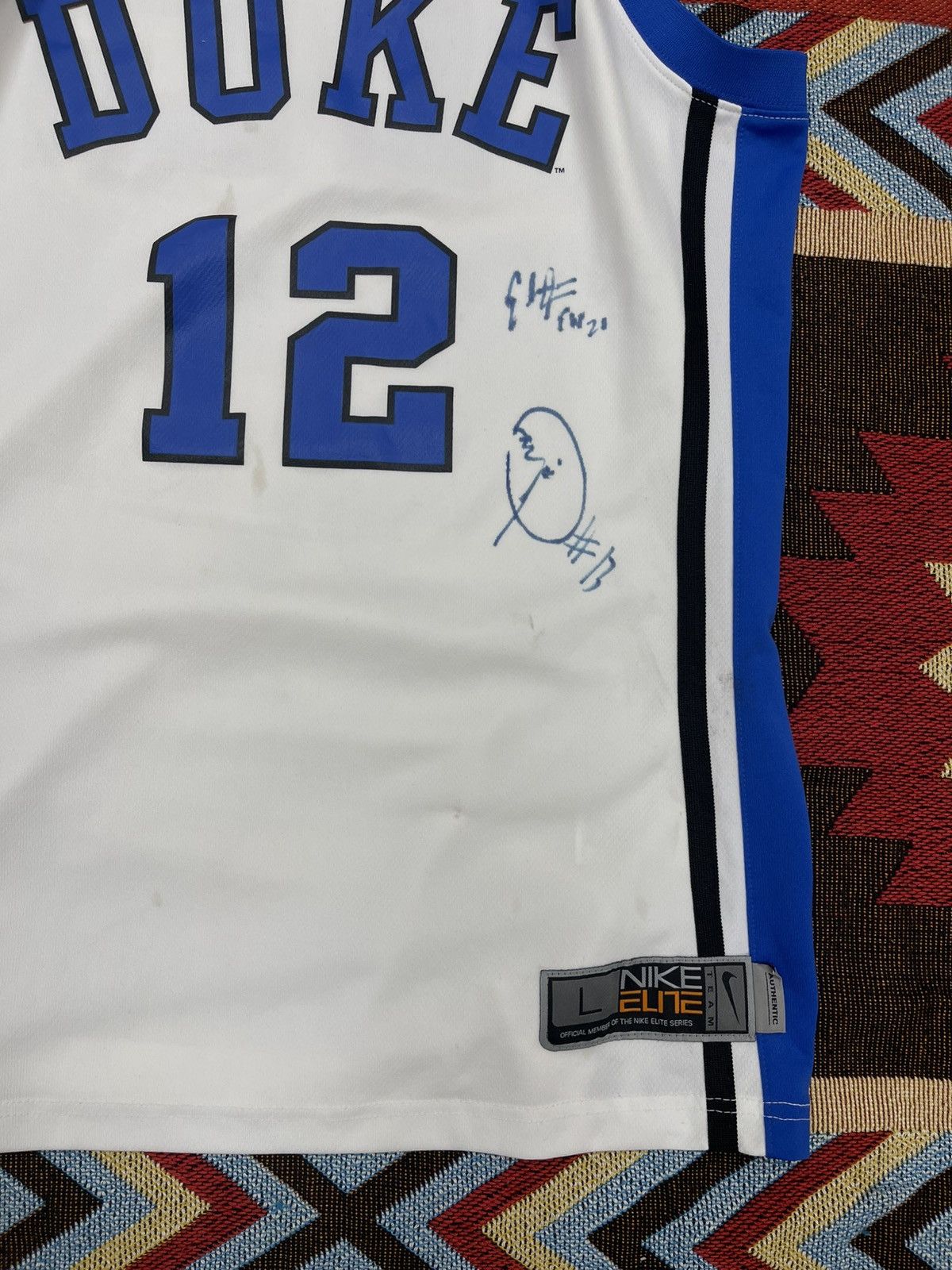 NBA × Nike DUKE BLUE DEVILS NIKE TEAM JERSEY SIGNED Size US L / EU 52-54 / 3 - 2 Thumbnail
