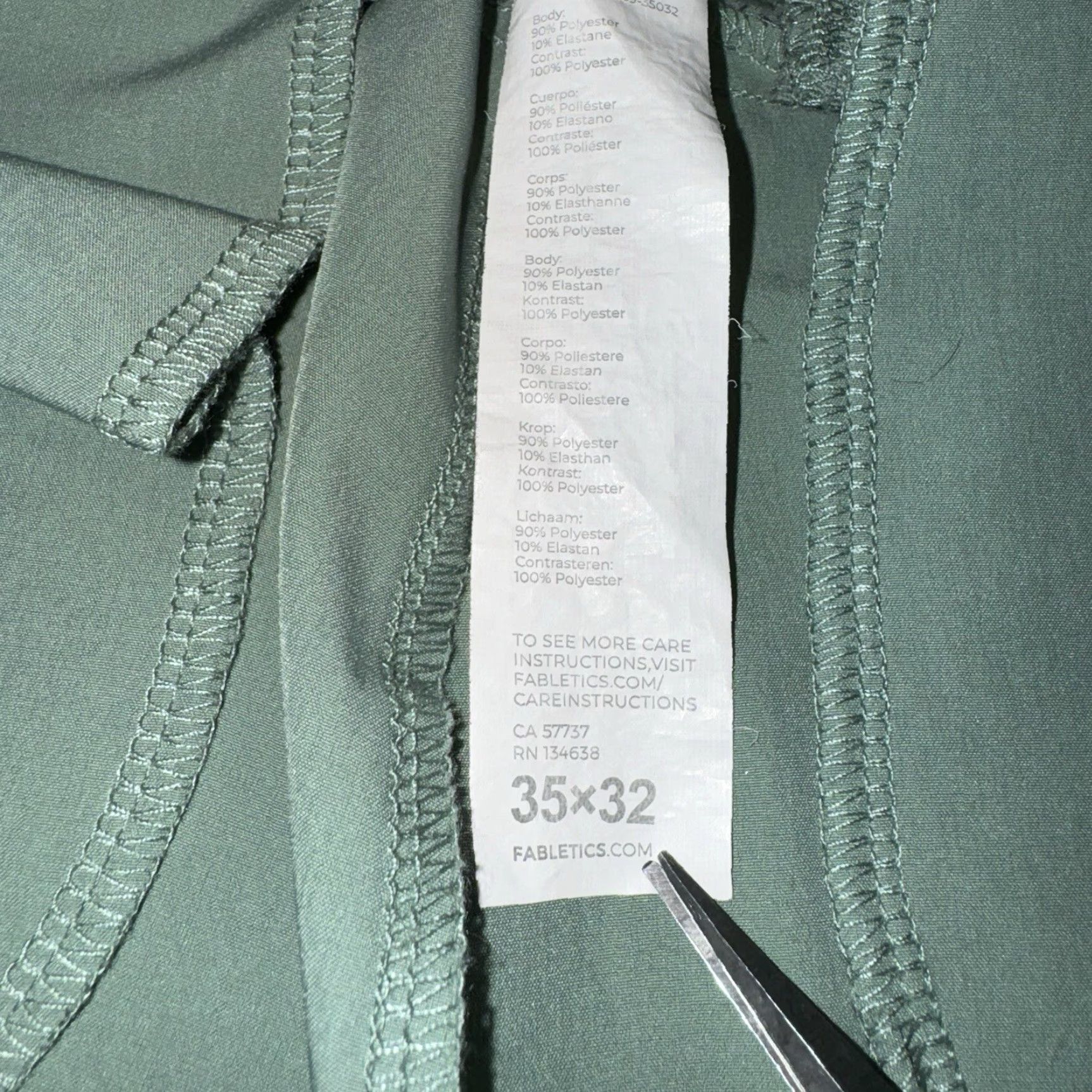 Fabletics Fabletics Pants Men’s 30x32 Green Stretch Zip Pockets Activewear Golf Athleisure Stretch Tapered Classic Regular Inseam 29 in Mens Size US 30 / EU 46 - 6 Thumbnail