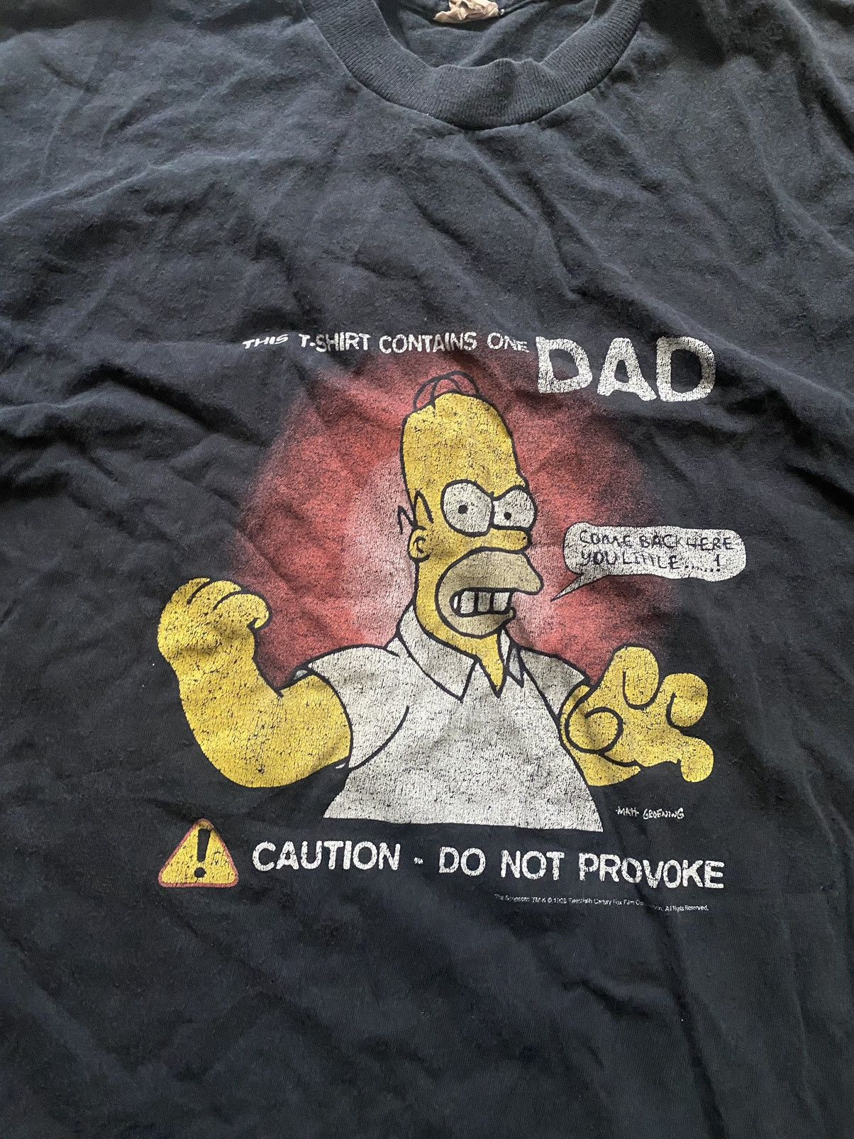 Band Tees × The Simpsons × Vintage Vintage 1998 The Simpsons Homer Angry Y2K T Shirt faded Size US M / EU 48-50 / 2 - 2 Thumbnail