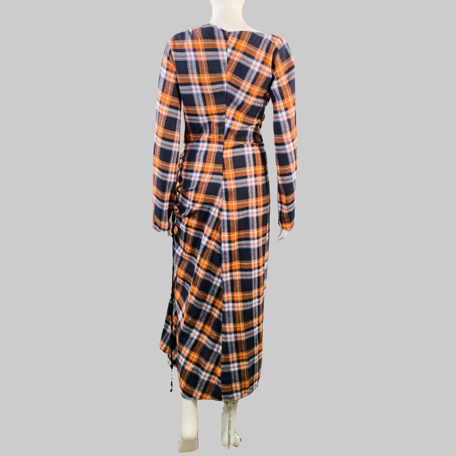 No. 21 N°21 Orange Black White Cotton Asymmetrical Maxi Dress Size S / US 4 / IT 40 - 6 Thumbnail