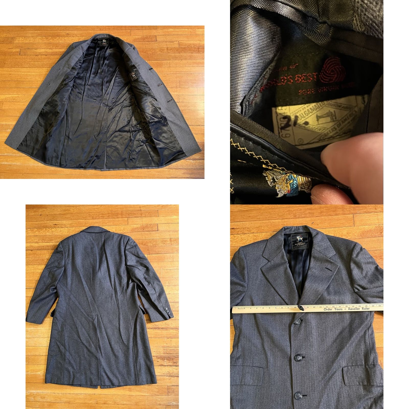 Hart Schaffner Marx VINTAGE Hart Schaffner Marx Herringbone Wool Overcoat Men’s 44 Grey Size US S / EU 44-46 / 1 - 8 Thumbnail