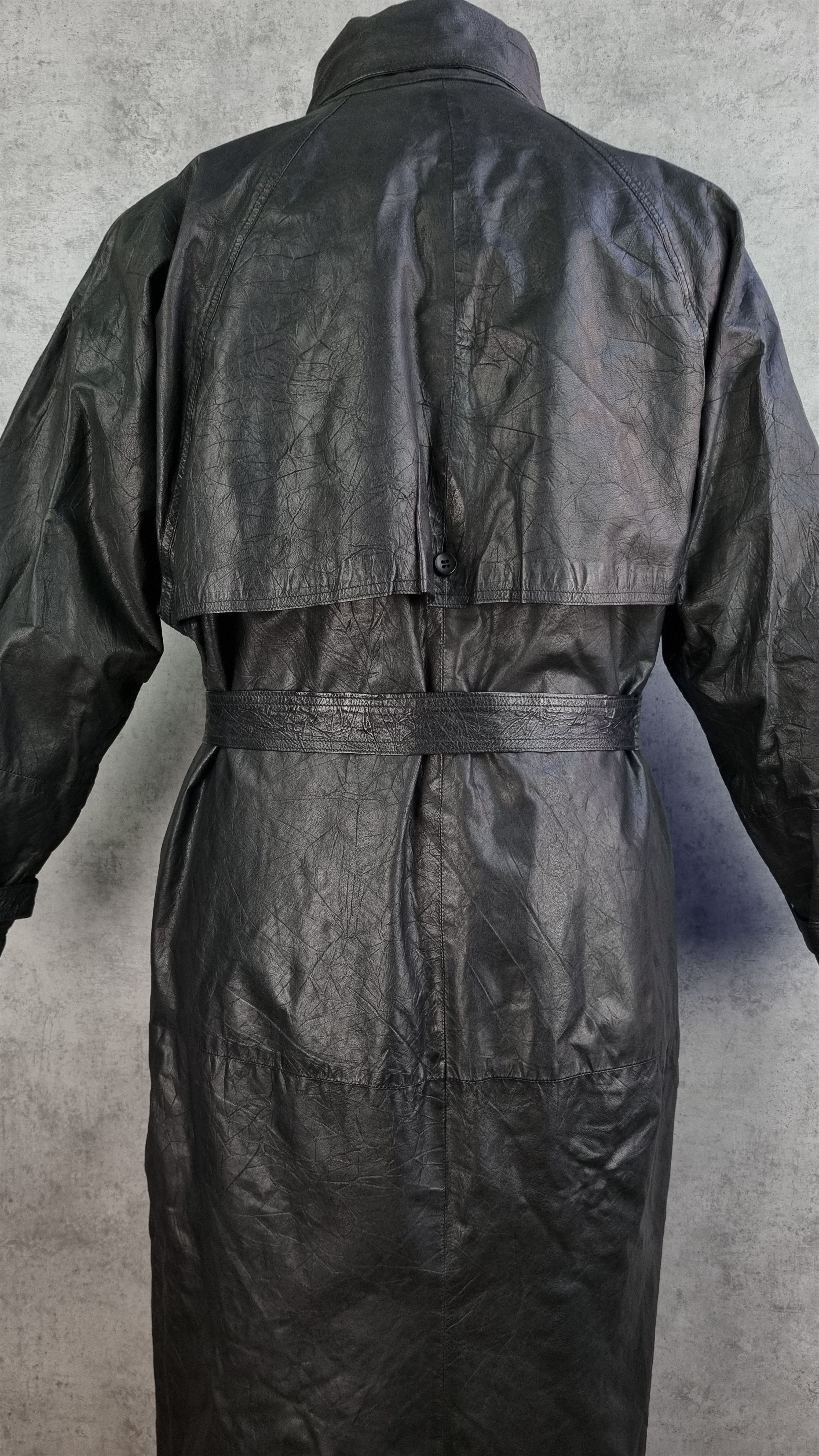 Japanese Brand Unique Double Breasted Long Leather Coat Vintage Trench Size US L / EU 52-54 / 3 - 8 Thumbnail