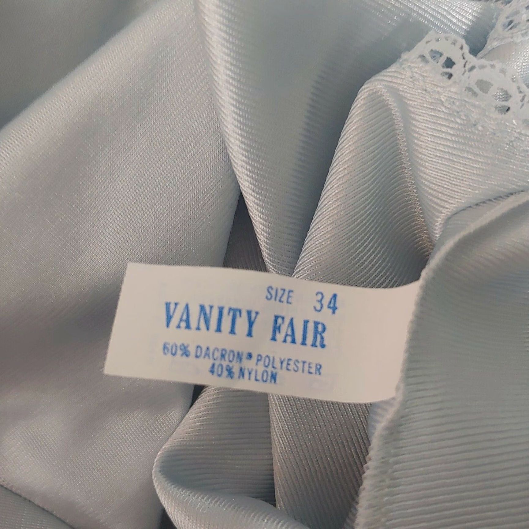 Vintage VINTAGE Vanity Fair Peignoir Set Robe And Gown Blue Lace 34 M Size ONE SIZE - 3 Thumbnail