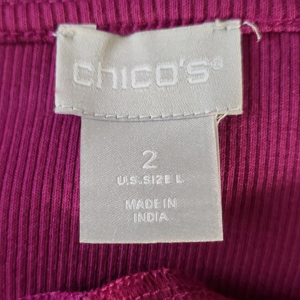 Chicos CT801a Chico's Ladies Magenta Long Sleeve Top L Size L / US 10 / IT 46 - 4 Thumbnail