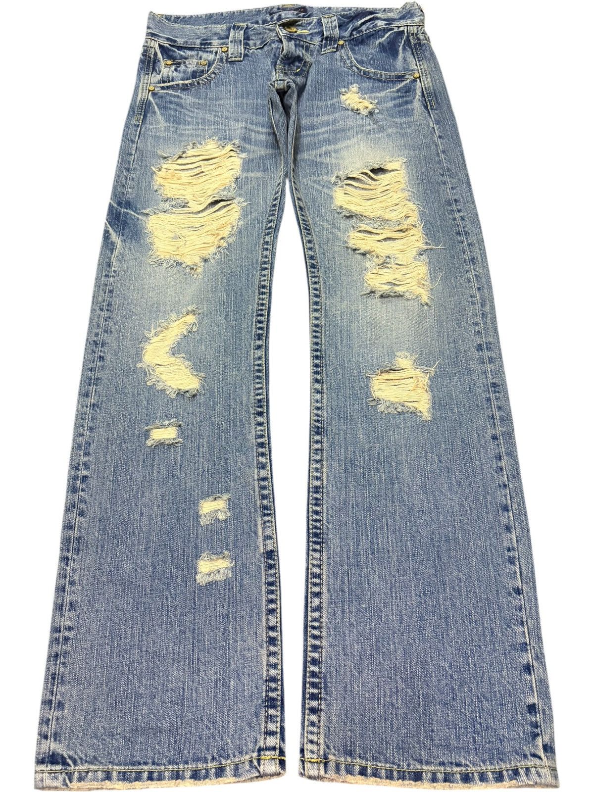 Edwin Vintage Japanese Brand Rusty Wash Distress Loose Jeans Size 32" / US 10 / IT 46 - 1 Thumbnail