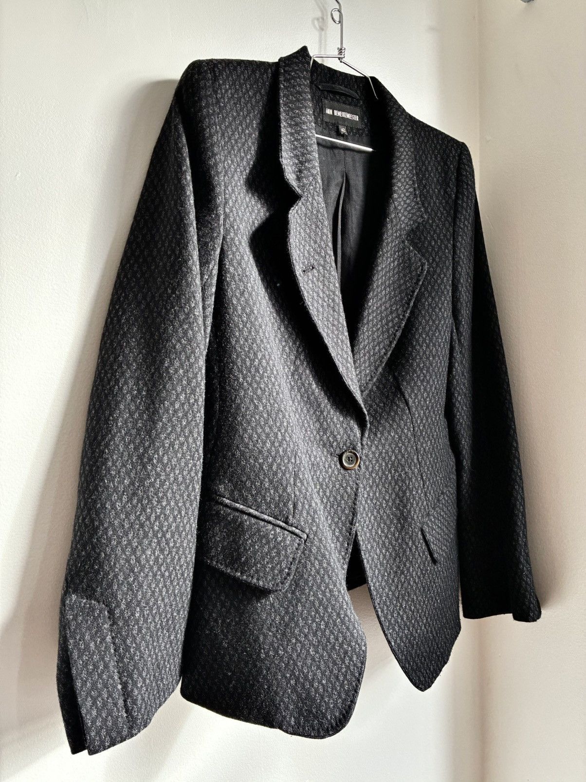 Ann Demeulemeester Ann Demeulemeester Archive Diamond Print One Button Blazer Size US XS / EU 42 / 0 - 19 Thumbnail