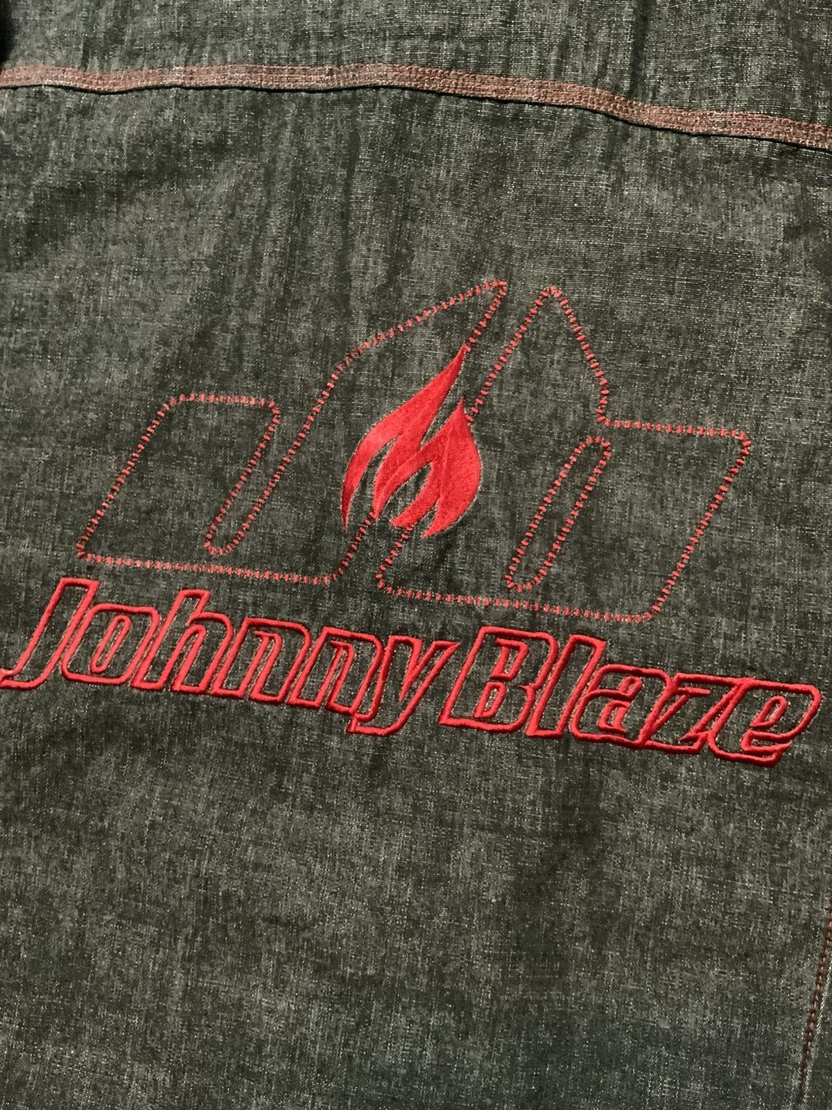 Vintage Y2K Johnny Blaze Flames Method Man Denim Trucker Jacket Size US L / EU 52-54 / 3 - 8 Thumbnail
