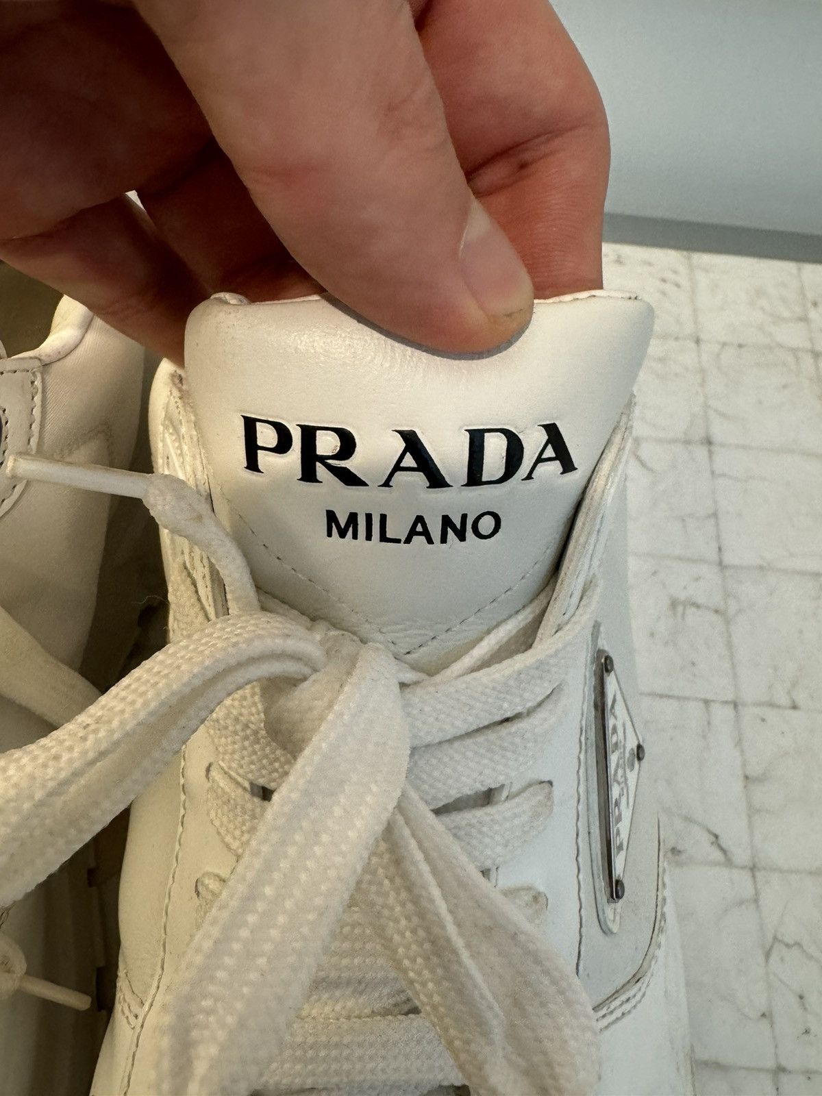 Prada Prada White Prax 01 Re-Nylon and Leather sneakers Size US 10.5 / EU 43-44 - 6 Thumbnail