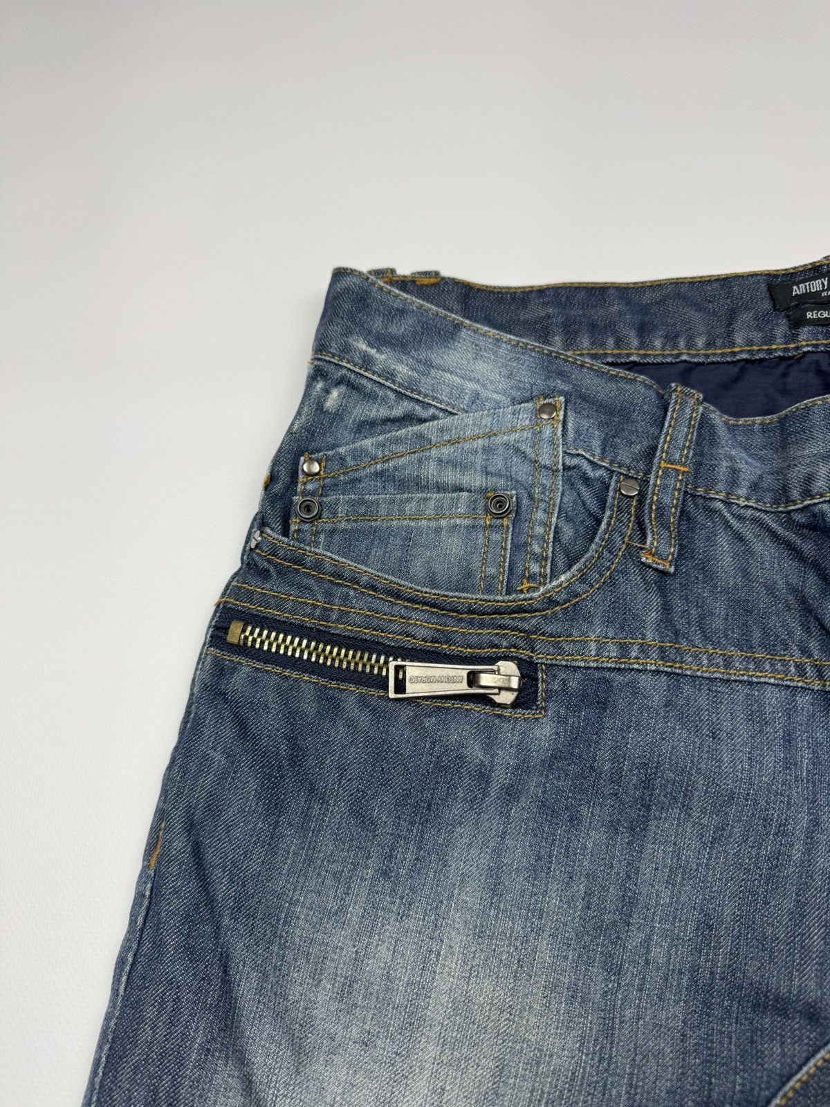 If Six Was Nine Vintage Antony Morato Zip Faded Jeans Size US 32 / EU 48 - 4 Thumbnail