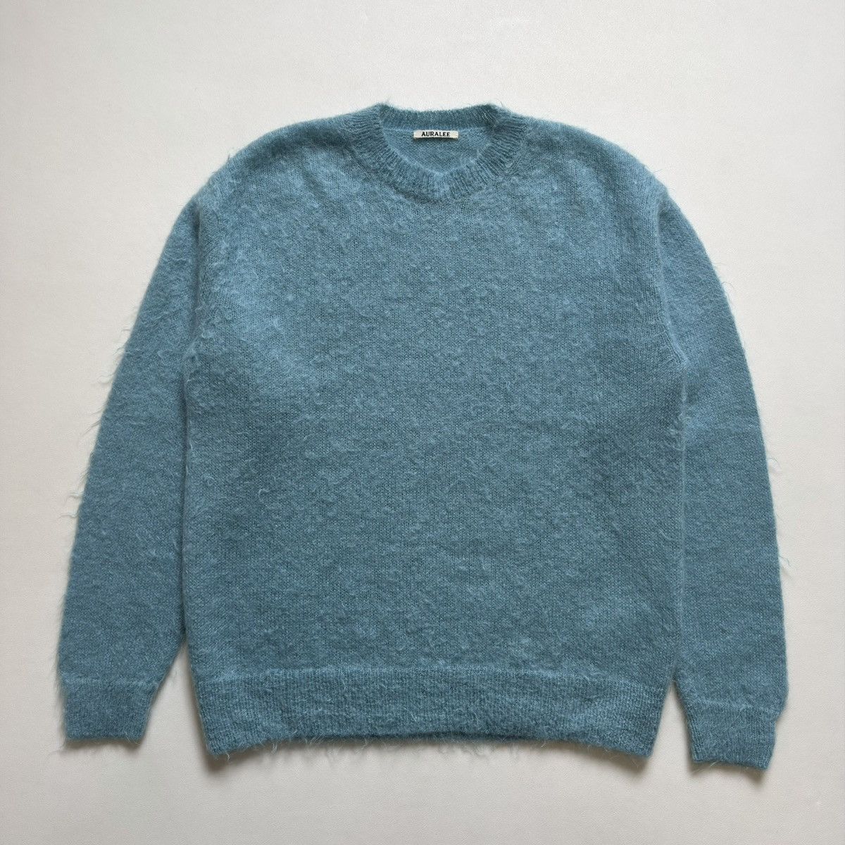 Auralee Crystal Blue Brushed Mohair Sweater Size US L / EU 52-54 / 3 - 1 Thumbnail