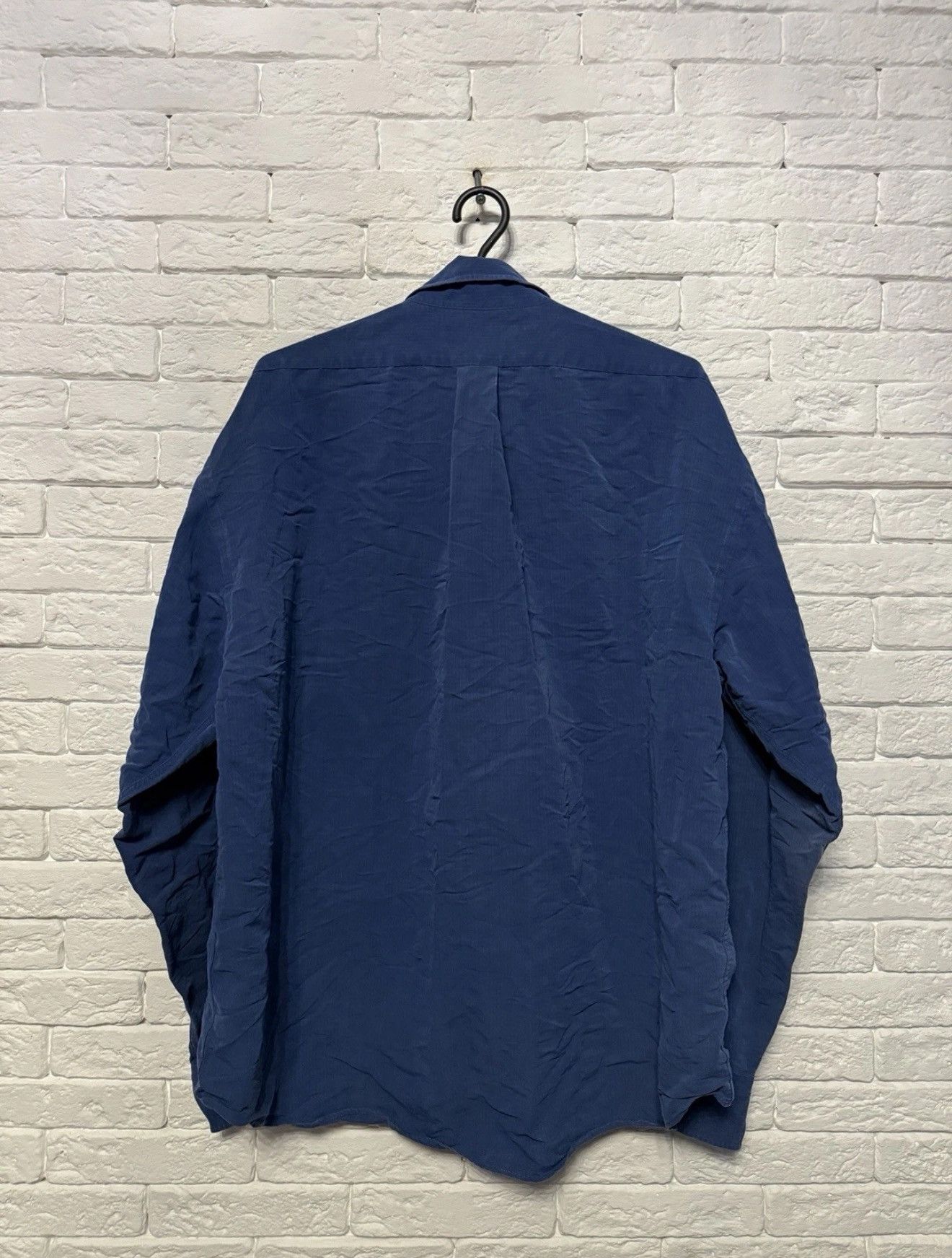 Saint Laurent Paris Saint Laurent Jeans Shirt Shiny Blue Overshirt Sz L Size US L / EU 52-54 / 3 - 6 Thumbnail
