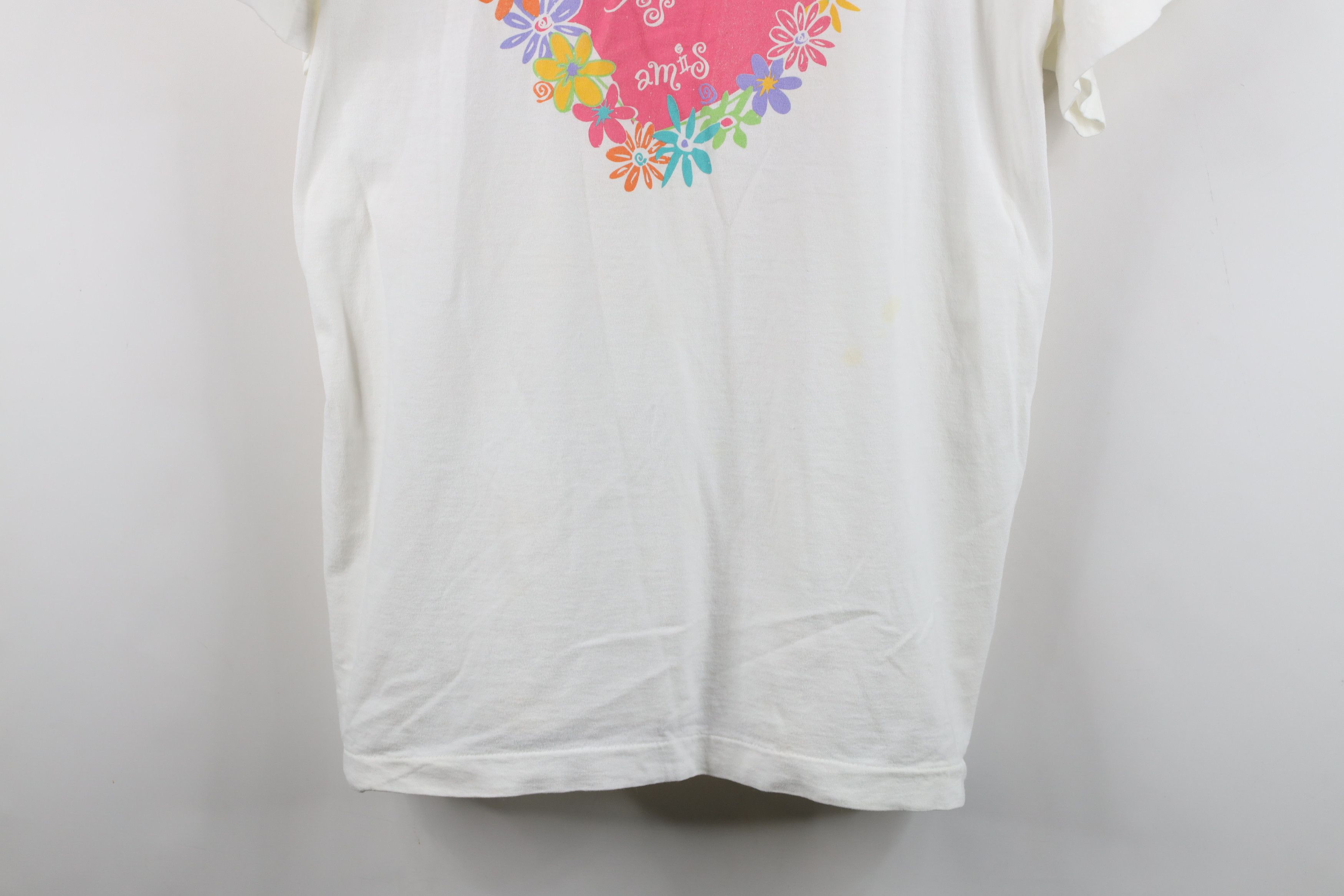 Vintage Vintage 90s Streetwear Heart Flower Friends T-Shirt USA Size XL / US 12-14 / IT 48-50 - 3 Thumbnail