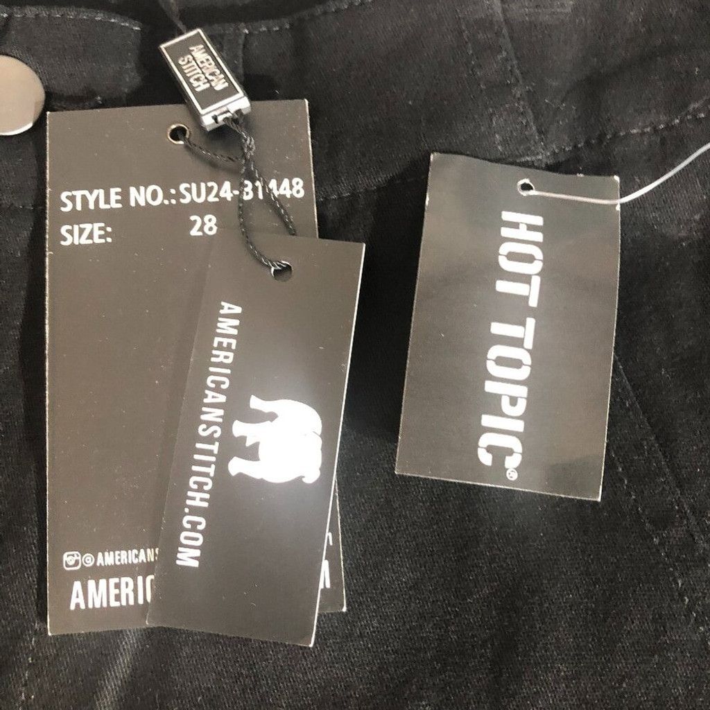 Hot Topic NWT Hot Topic black pants goth cargo flare cotton Sz 28 X 32 Size US 28 / EU 44 - 8 Thumbnail