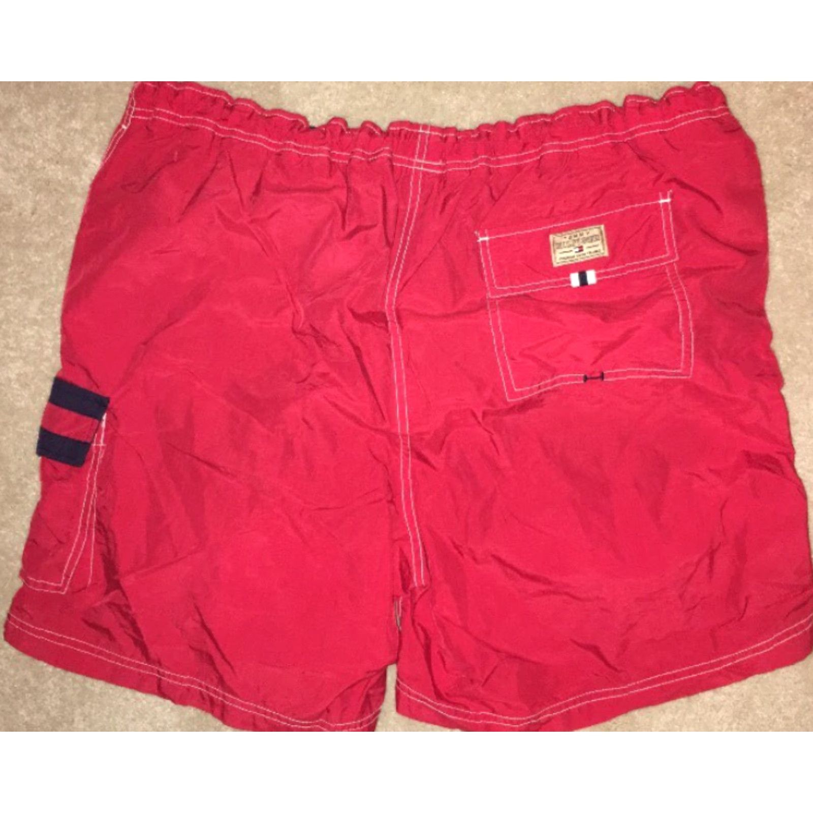 Tommy Hilfiger VINTAGE Tommy Hilfiger Men Board Shorts L Red Swim Bottoms Mens Mid-Length Size L Size US 33 - 5 Thumbnail