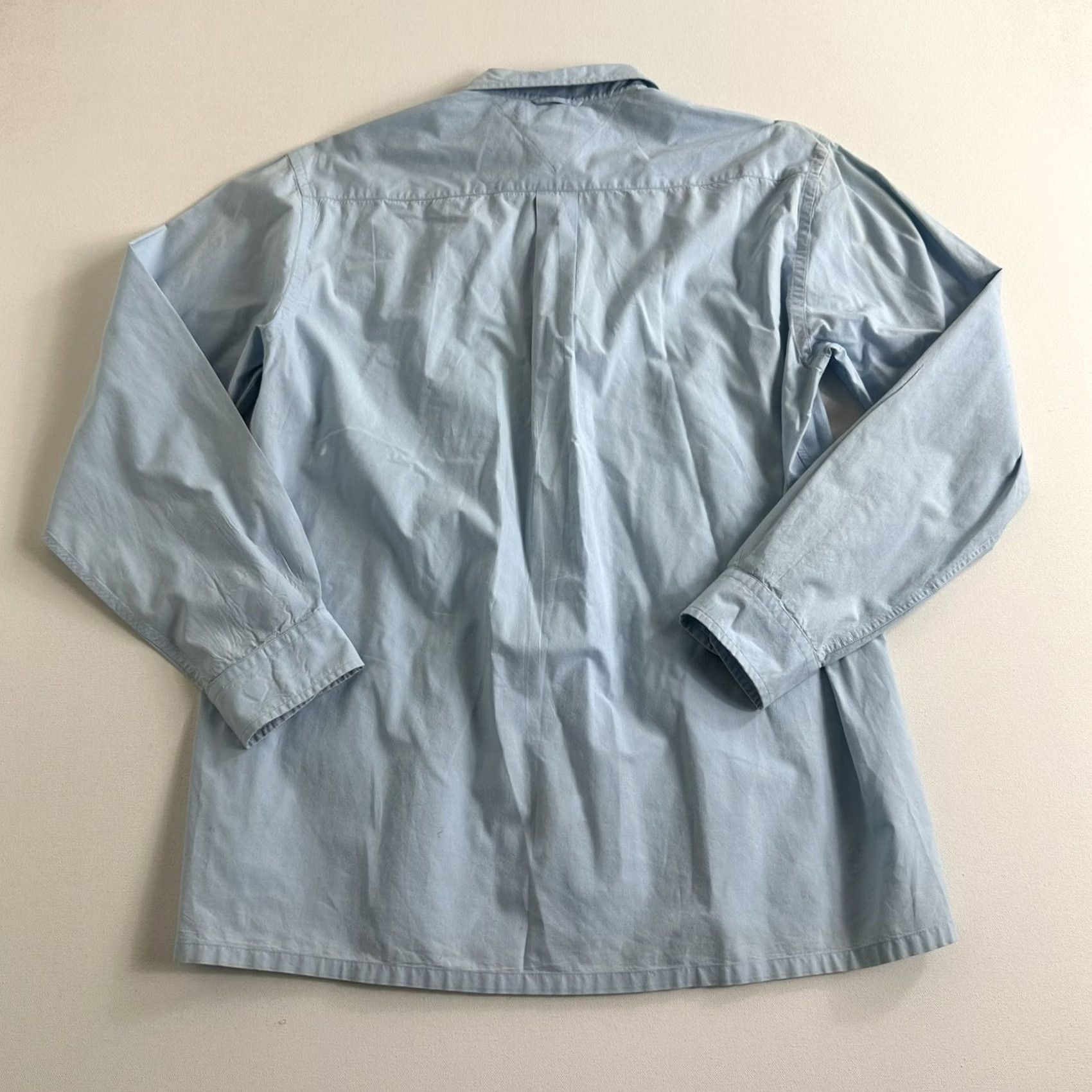 Tommy Hilfiger Tommy Hilfiger Dress Shirt Button-Up Vintage Fit Embroidered Long Sleeve Size M Blue Men Shirt Size 40R - 2 Thumbnail