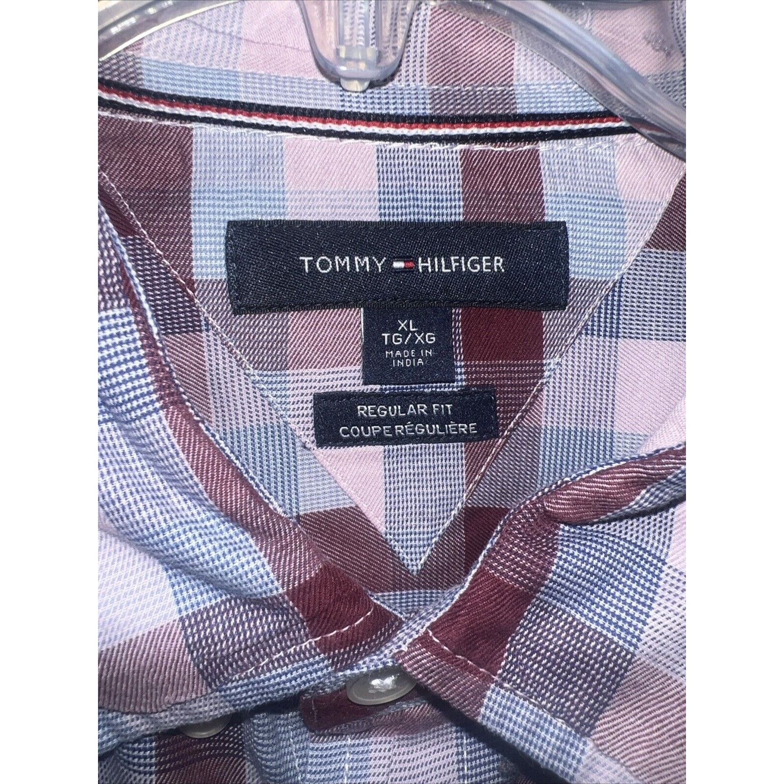 Tommy Hilfiger Tommy Hilfiger Mens Plaid Button Up Shirt Size XL Pink Blue Size US XL / EU 56 / 4 - 3 Thumbnail