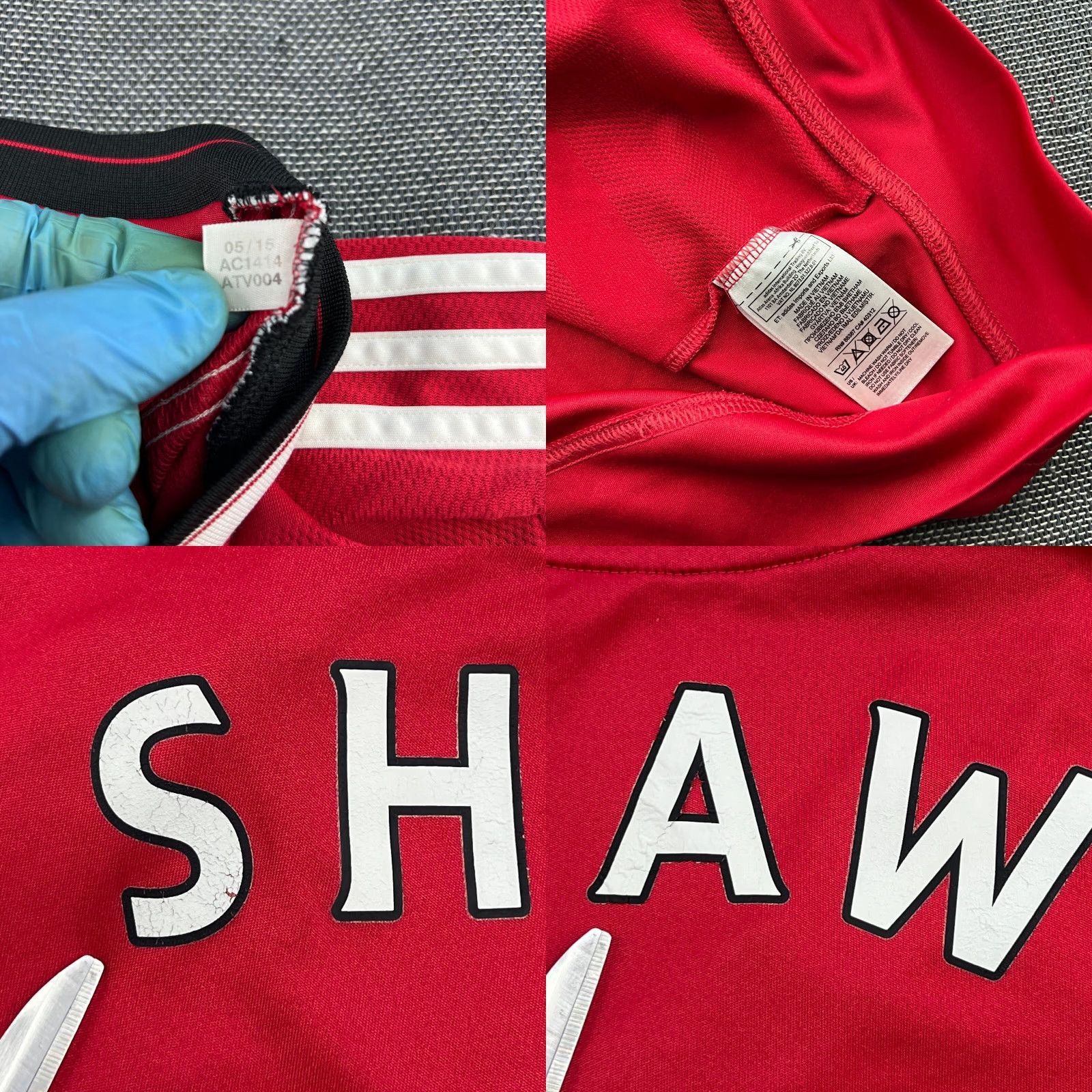 Adidas adidas Manchester United 2015-2016 Luke Shaw #23 Home Mens Football Jersey L Red Adidas Size US L / EU 52-54 / 3 - 8 Thumbnail