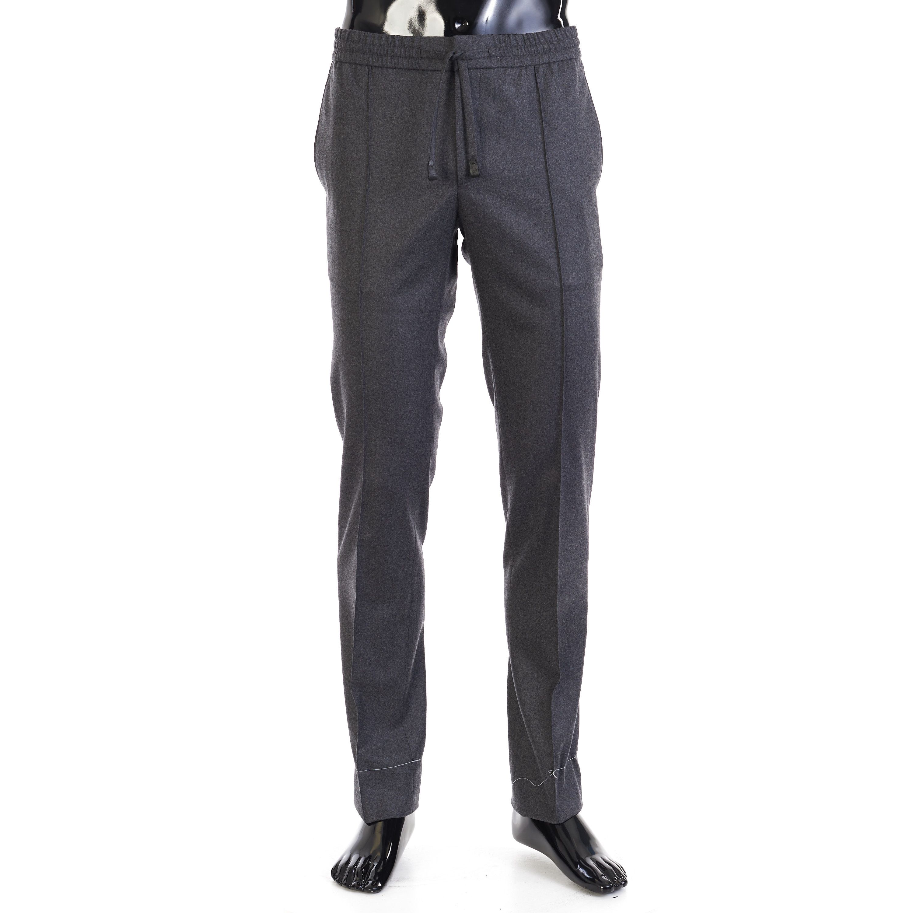 Brioni Gray Sidney Trousers - Cashmere & Wool Flannel, Drawstring Size US 32 / EU 48 - 1 Thumbnail