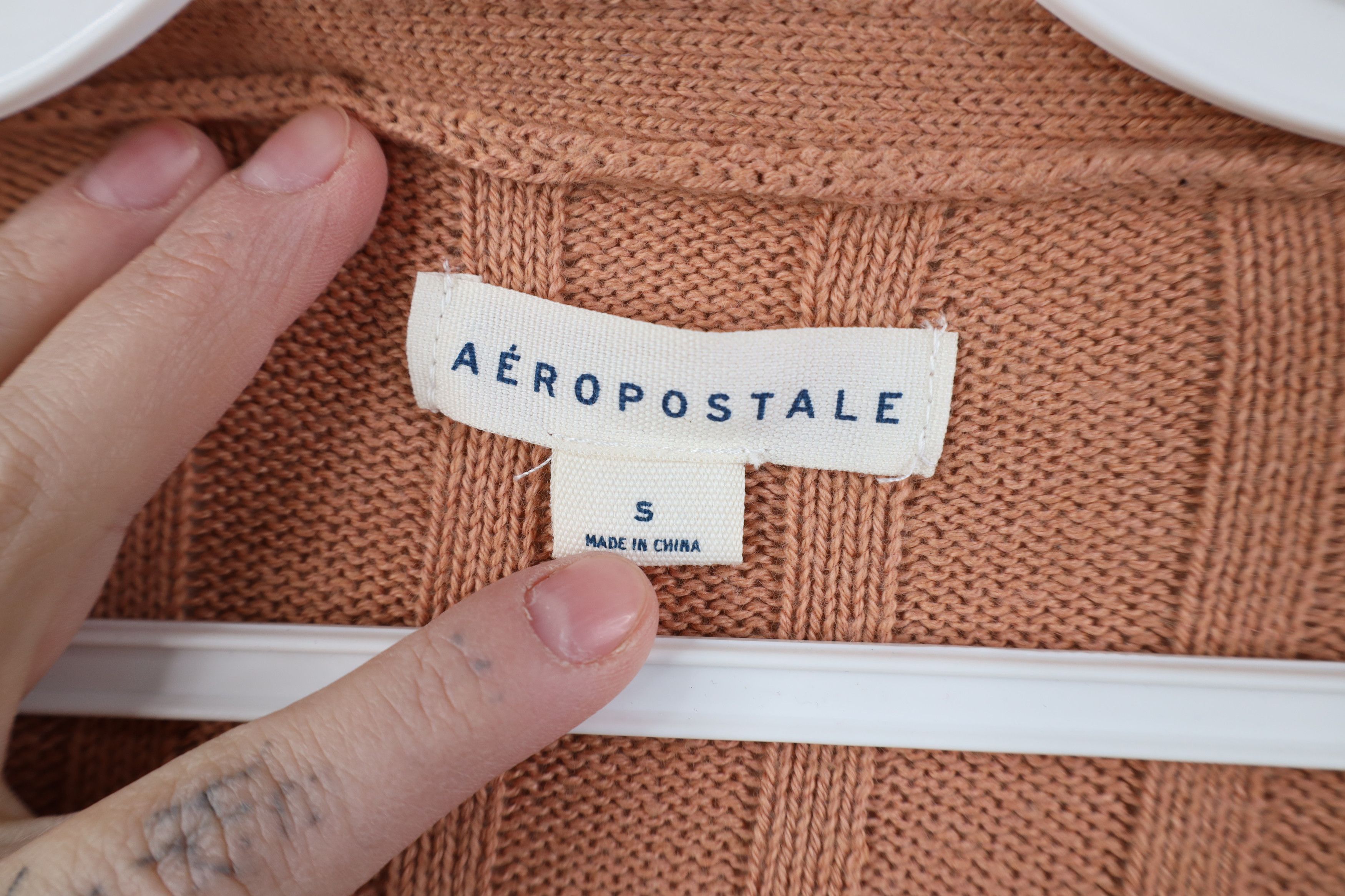 Aeropostale Vintage Y2K Aeropostale Cropped Ribbed Knit Cardigan Sweater Size S / US 4 / IT 40 - 7 Thumbnail
