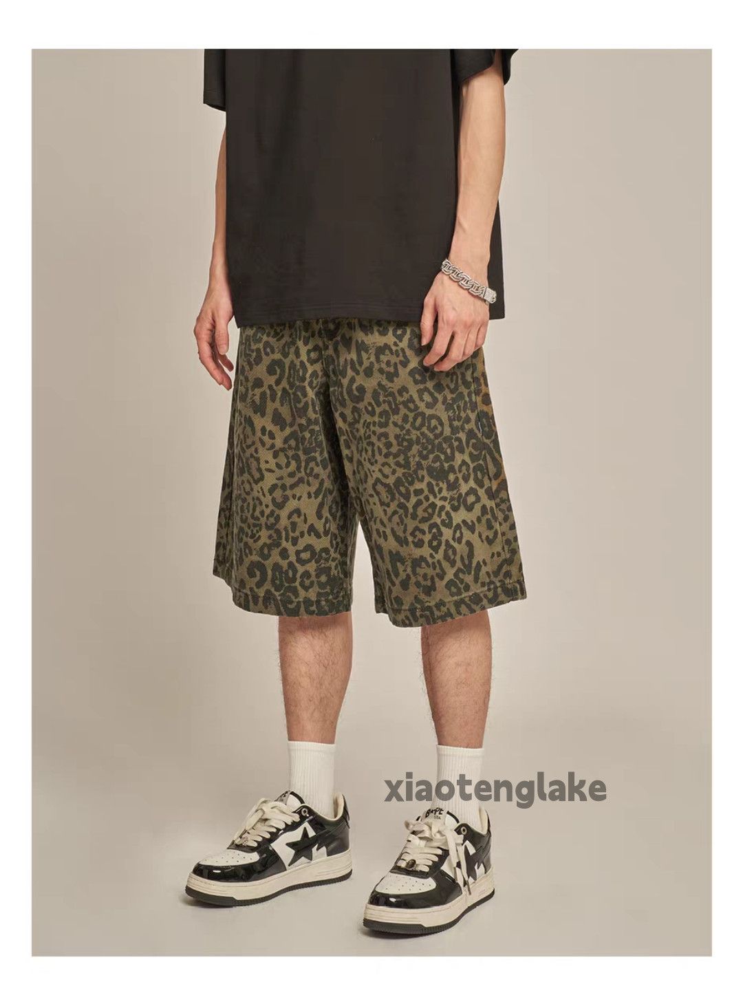Vintage Unisex utility loose baggy skate hiphop leopard shorts Size US 32 / EU 48 - 6 Thumbnail