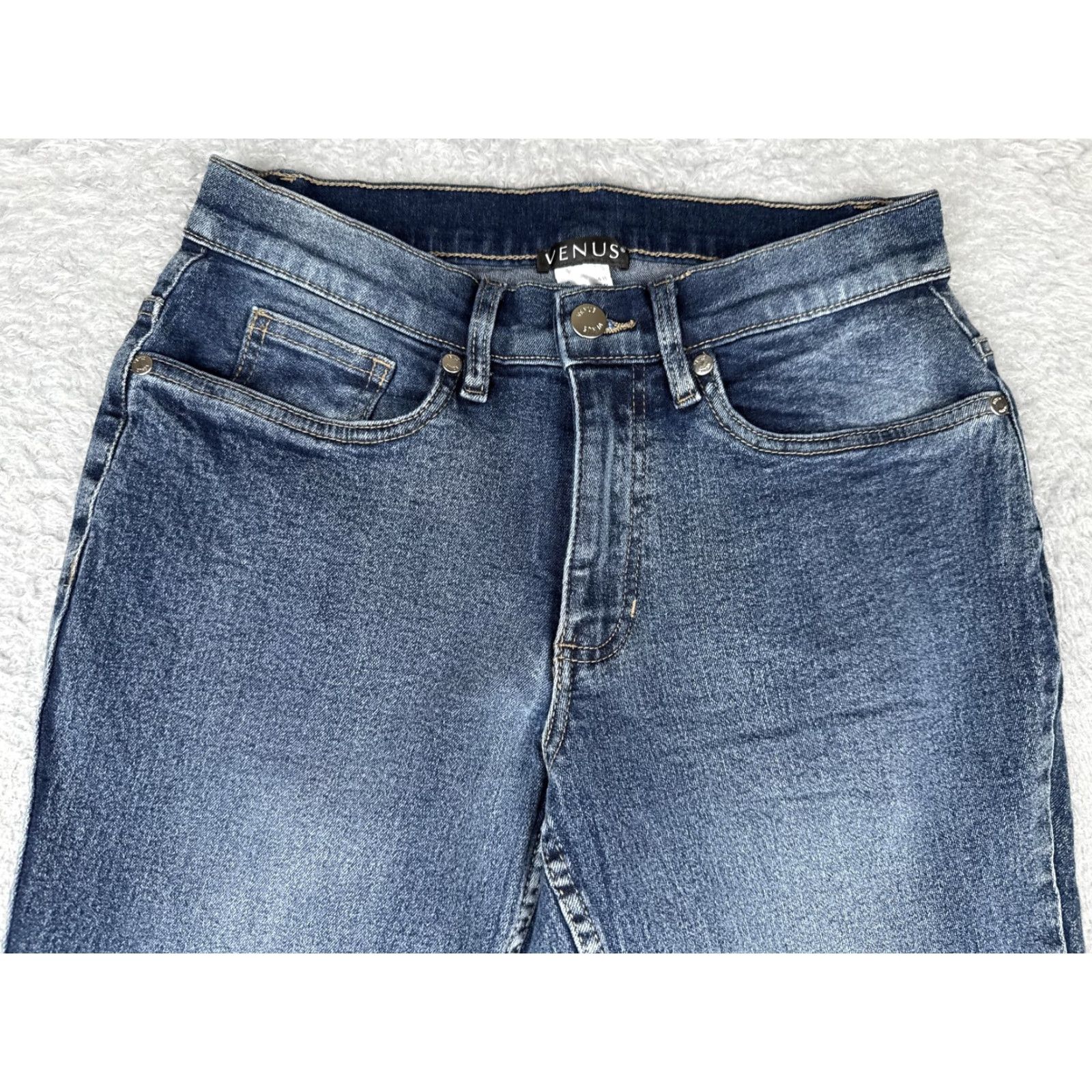 Venus Venus Jeans Womens 6 Medium Wash Skinny Stretch Mid Rise Denim Zip Fly 5 Pocket Size 28" / US 6 / IT 42 - 4 Thumbnail