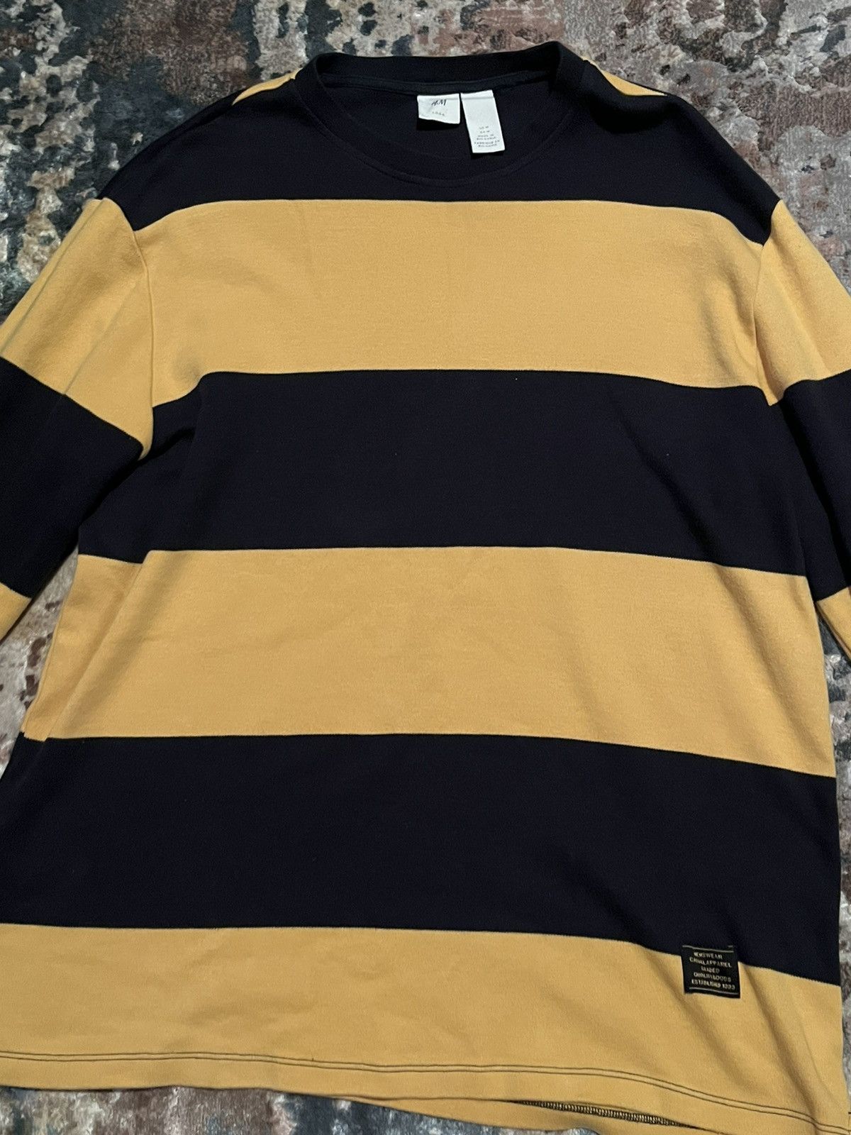 H&M Black and Yellow Striped H&M Longsleeve T-shirt Size US M / EU 48-50 / 2 - 2 Thumbnail