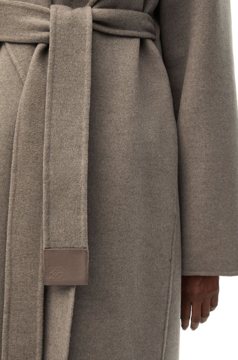 Loewe o1in1g0426 Belted Coat in Taupe Melange Size L / US 10 / IT 46 - 5 Thumbnail